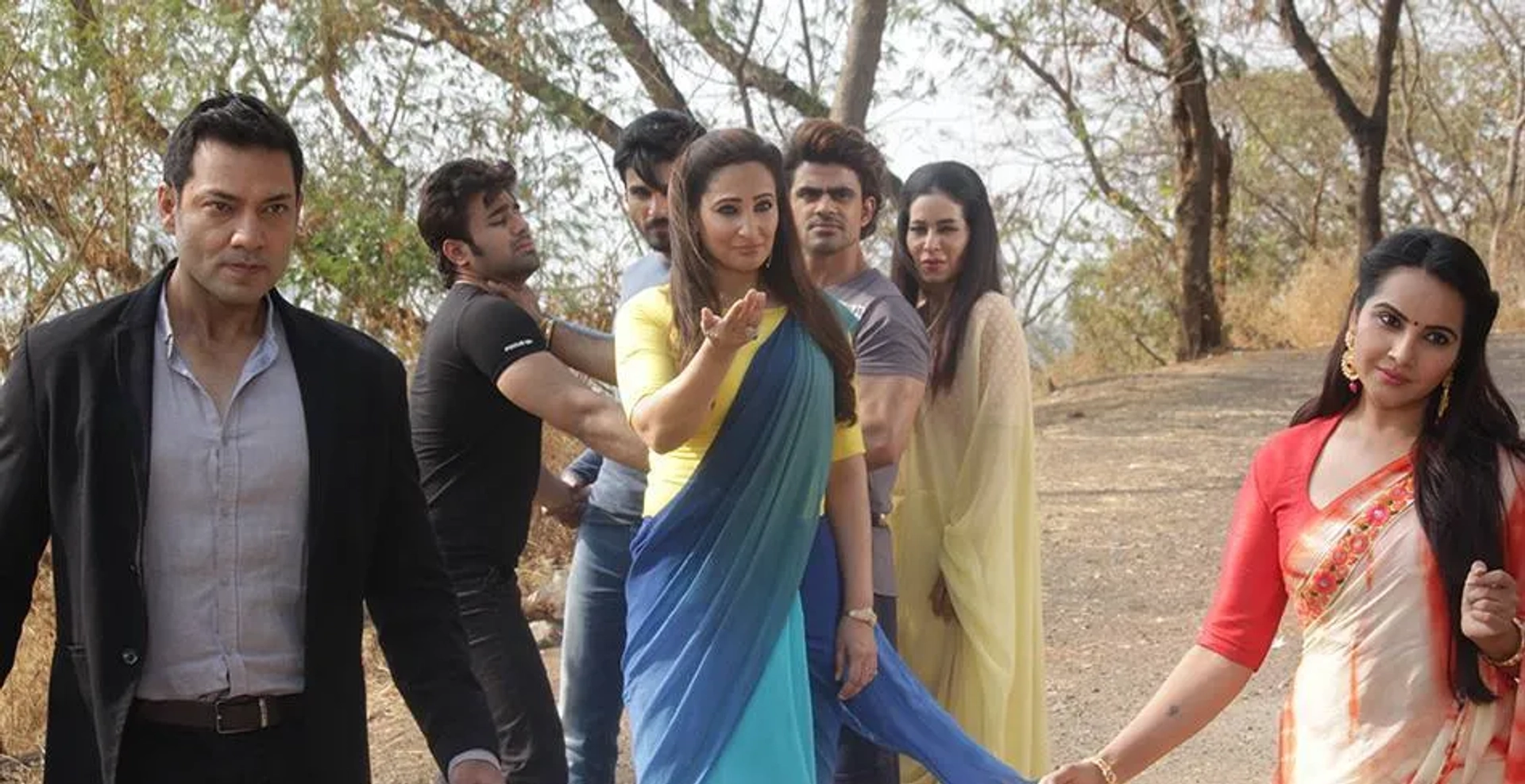 Amit Dhawan, Rakshanda Khan, Mreenal Deshraj, Ankit Mohan, Geetanjali Mishra, Pearl V Puri, and Puneet Chouksey in Naagin (2015)