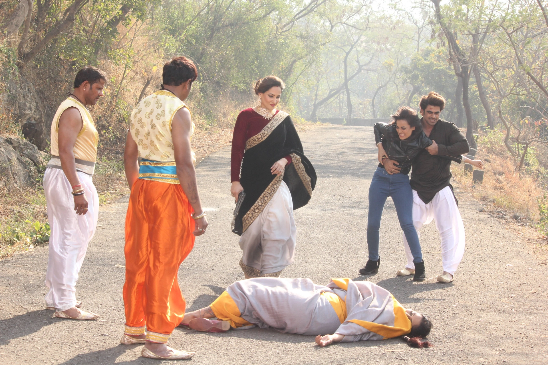 Rakshanda Khan, Surbhi Jyoti, and Ankit Mohan in Naagin (2015)