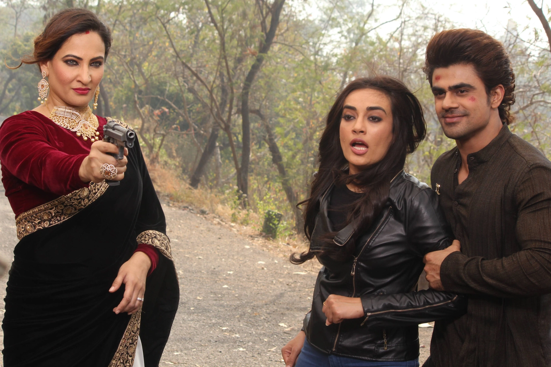 Rakshanda Khan, Surbhi Jyoti, and Ankit Mohan in Naagin (2015)