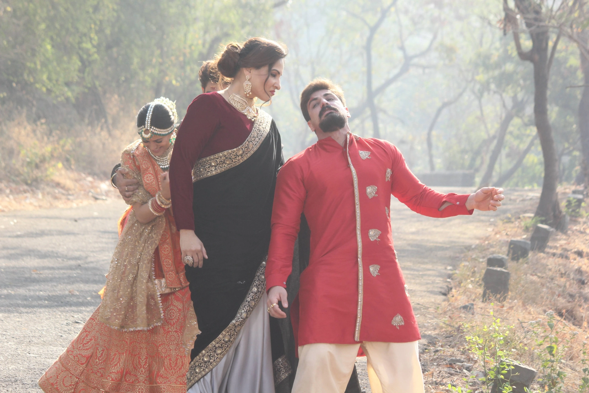 Anita Hassanandani Reddy, Rakshanda Khan, and Rajat Tokas in Naagin (2015)