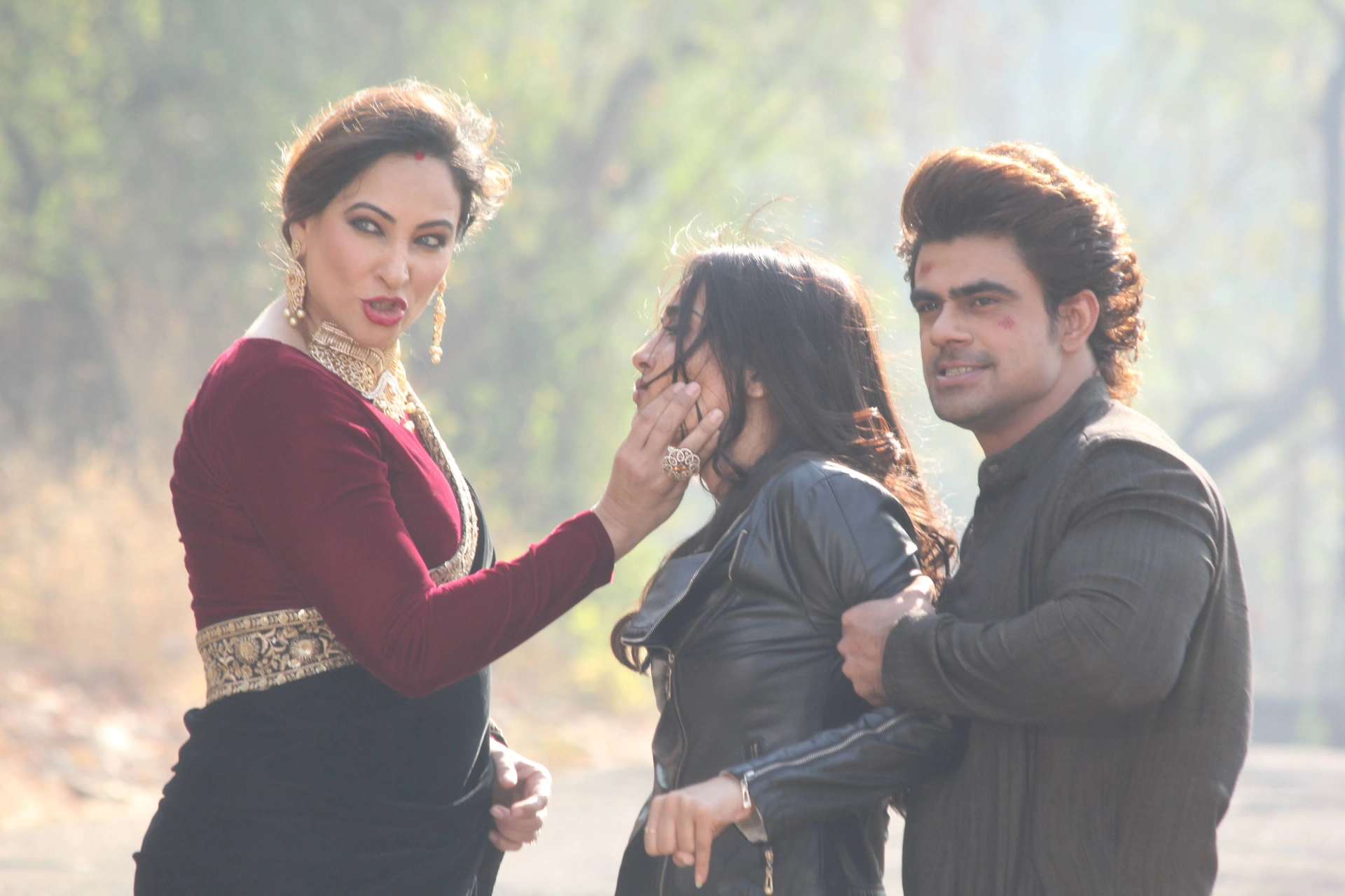 Rakshanda Khan, Surbhi Jyoti, and Ankit Mohan in Naagin (2015)