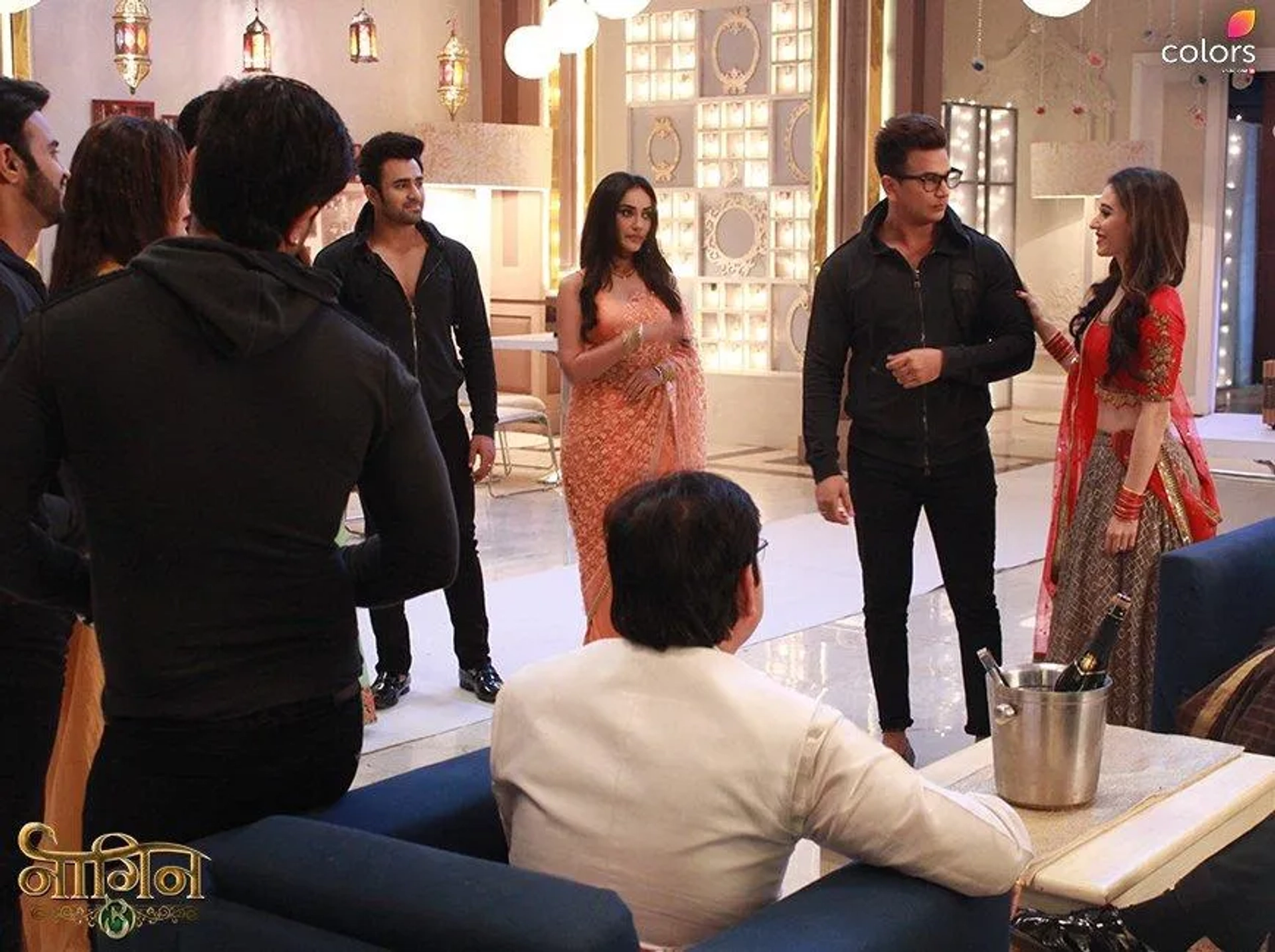 Heli Daruwala, Surbhi Jyoti, Prince Narula, and Pearl V Puri in Naagin (2015)