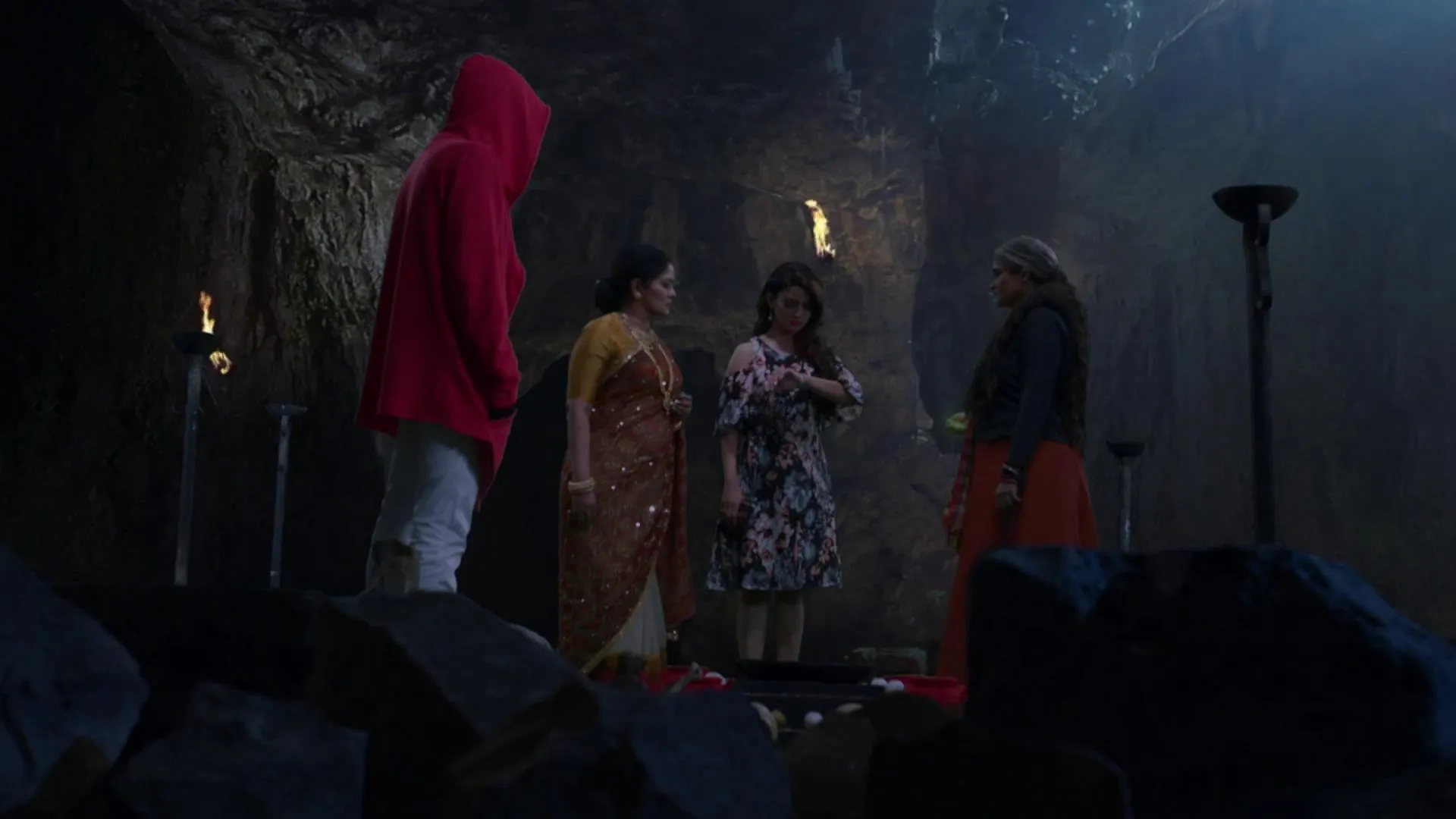 Sudha Chandran, Adaa Khan, and Kalyani Chaitnya in Naagin (2015)