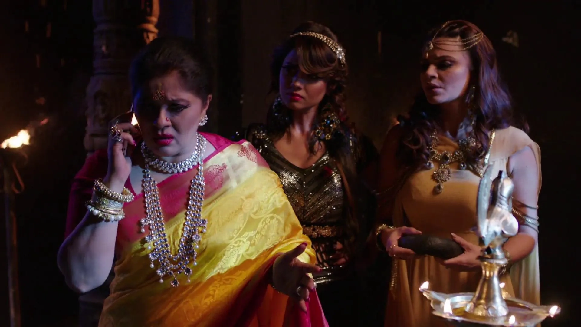 Sudha Chandran, Aashka Goradia, and Adaa Khan in Naagin (2015)