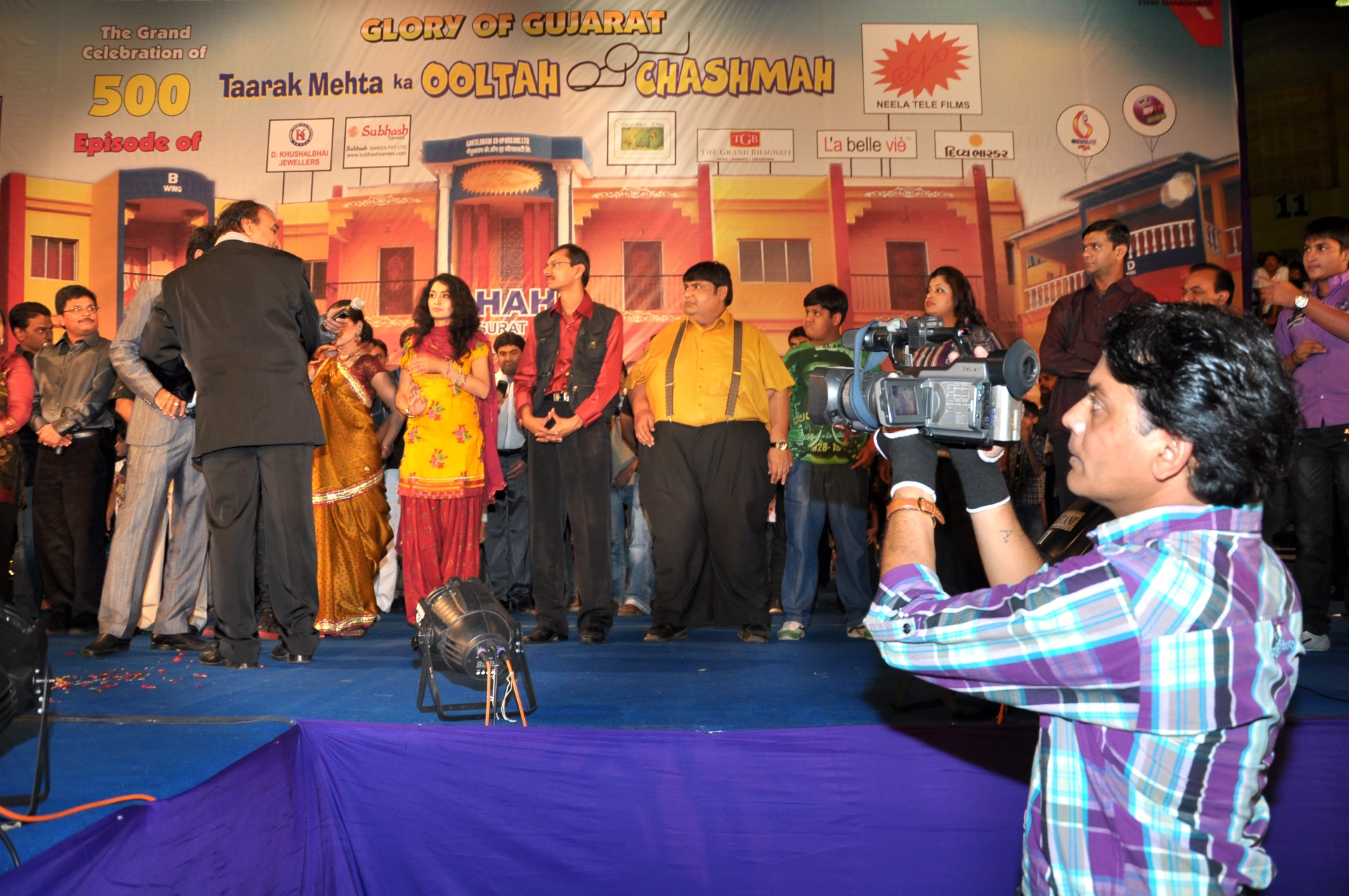 Ashvin Borad, Madhavij Patel, Neha Mehta, Asit Kumarr Modi, and Tanmay Vekaria in Taarak Mehta Ka Ooltah Chashmah (2008)