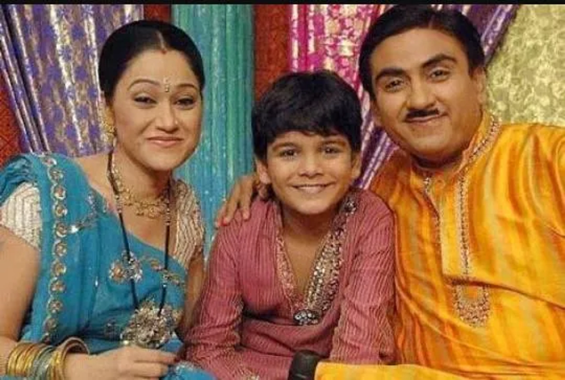 Dilip Joshi, Disha Vakani, and Bhavya Gandhi in Taarak Mehta Ka Ooltah Chashmah (2008)