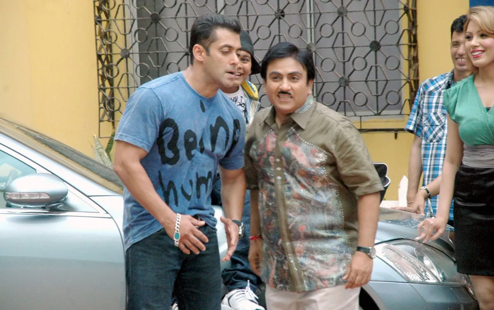 Salman Khan, Dilip Joshi, and Shyam Pathak in Taarak Mehta Ka Ooltah Chashmah (2008)