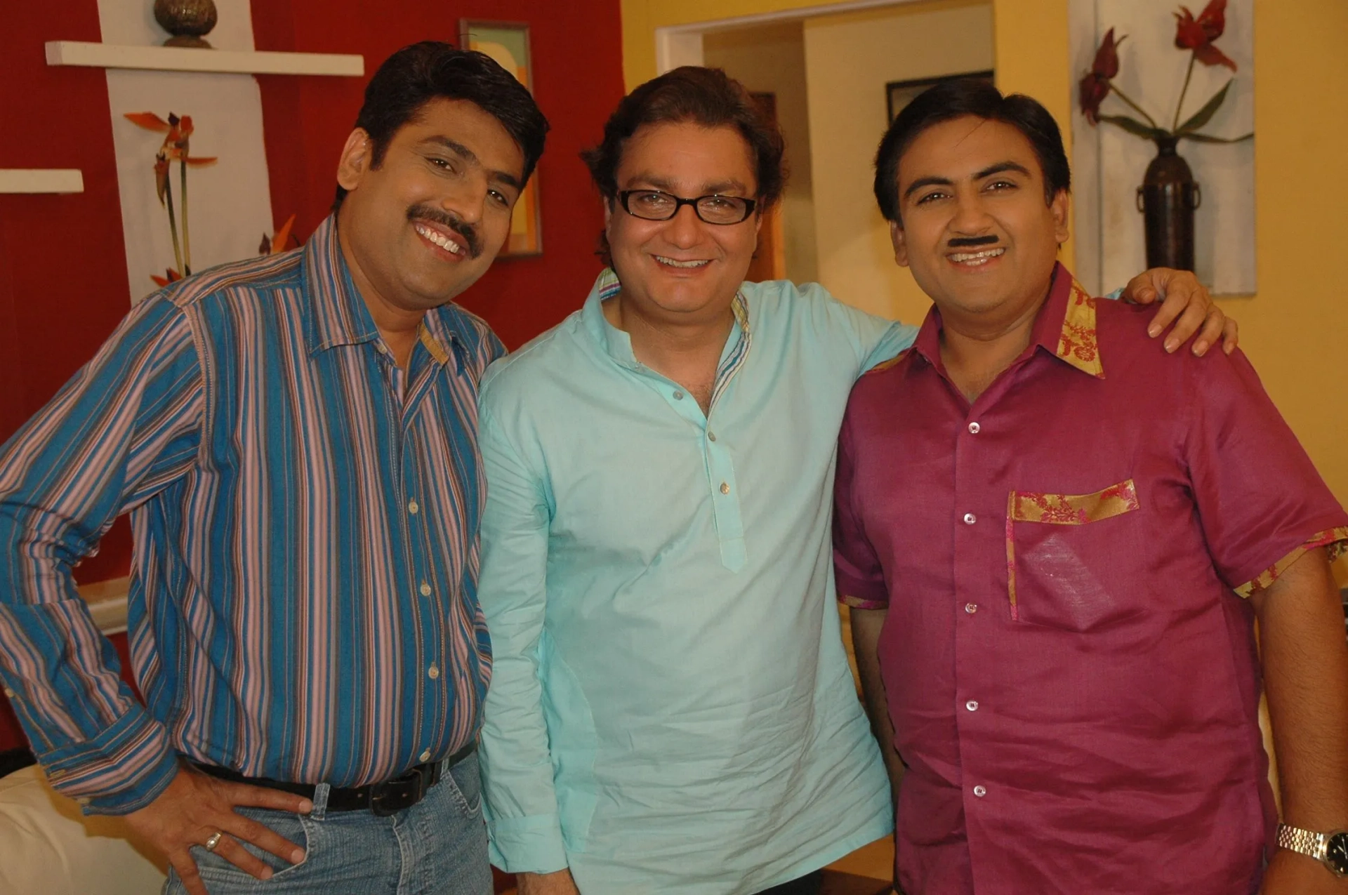 Vinay Pathak, Dilip Joshi, and Sailesh Lodha in Taarak Mehta Ka Ooltah Chashmah (2008)