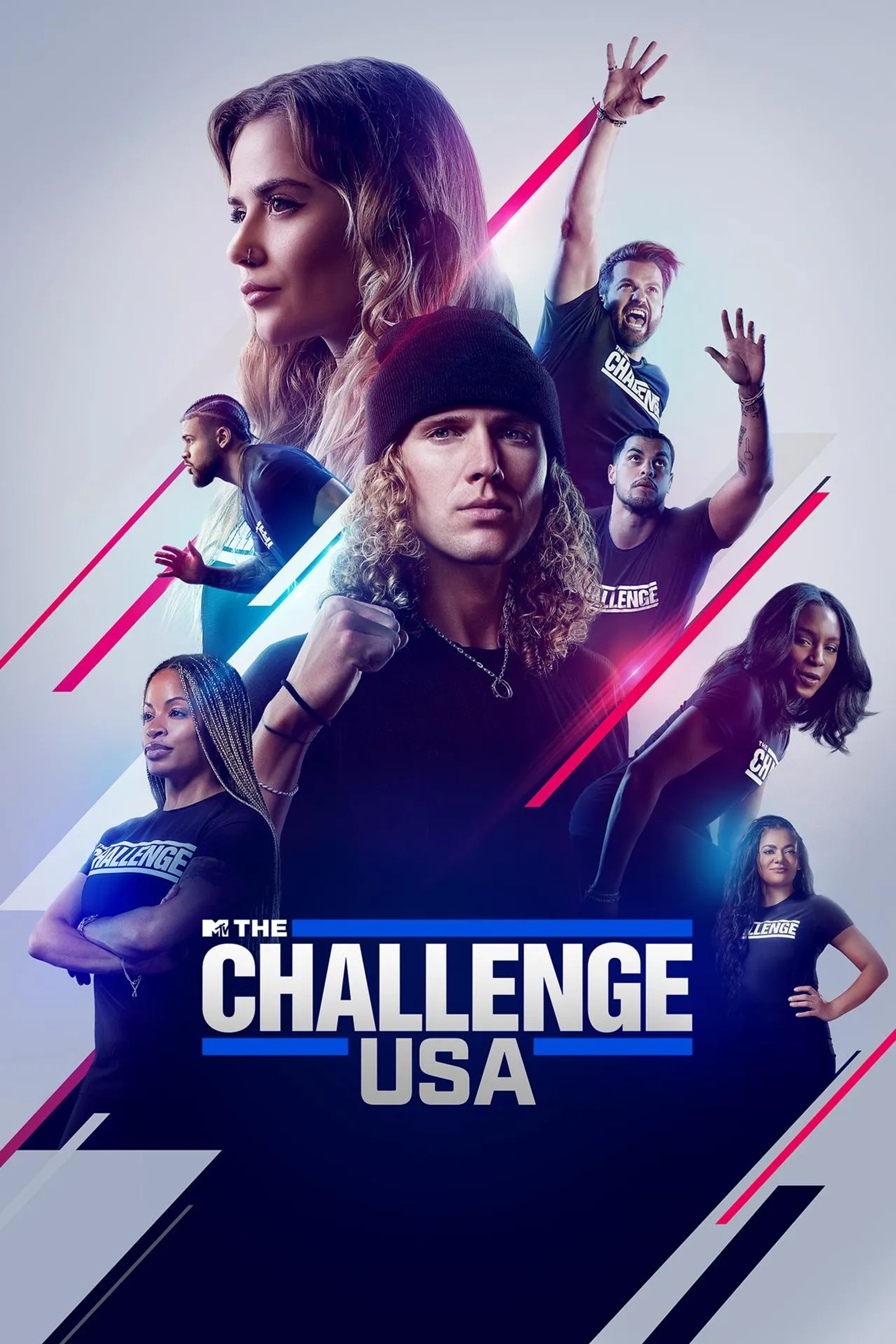 Cassidy Clark, Jonna Mannion, Johnny 'Bananas' Devenanzio, Cory Wharton, Tiffany Mitchell, Desi Williams, Josh Martinez, and Tyler Crispen in The Challenge: USA (2022)