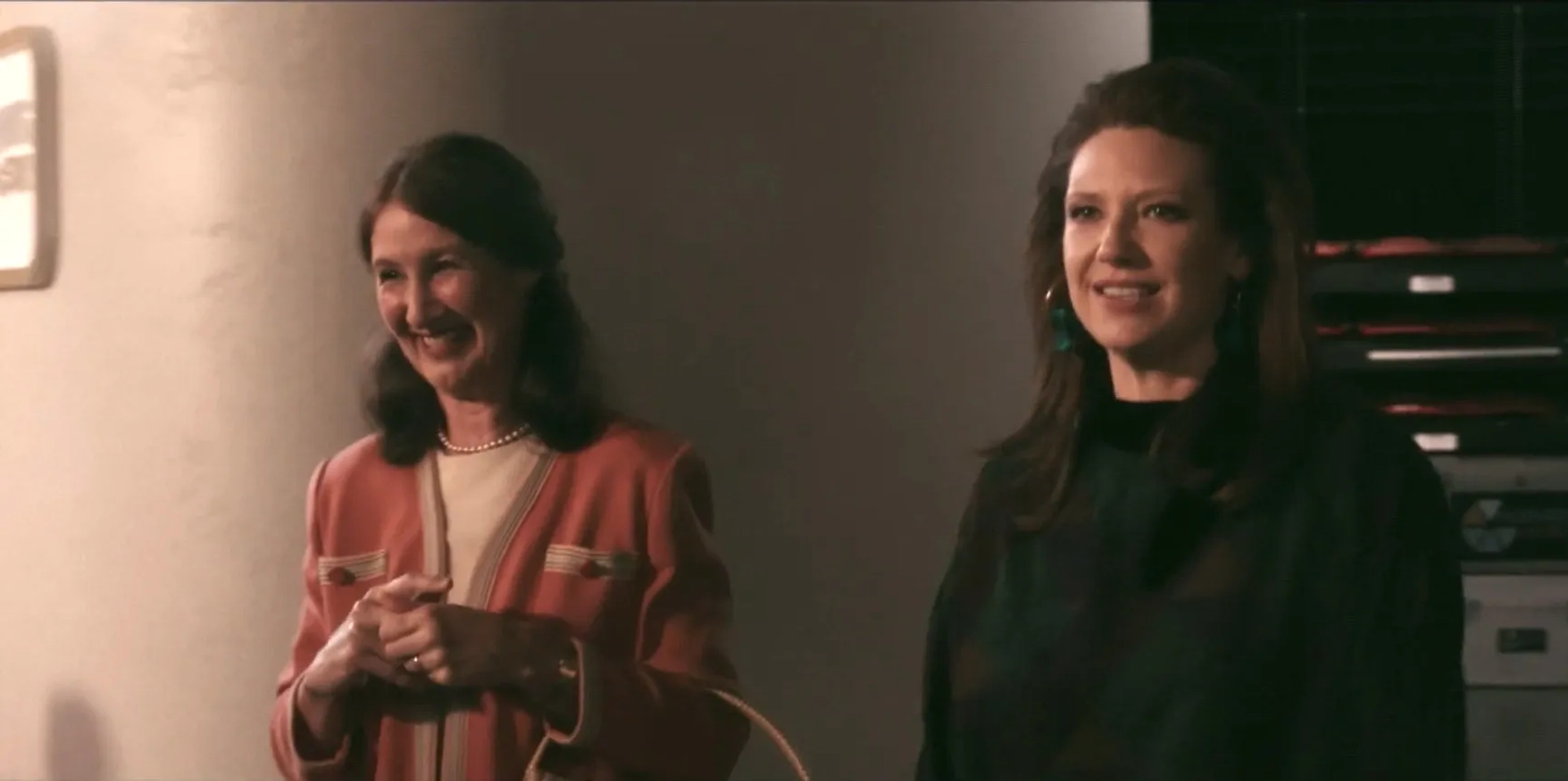 Maude Davey and Anna Torv in The Newsreader (2021)