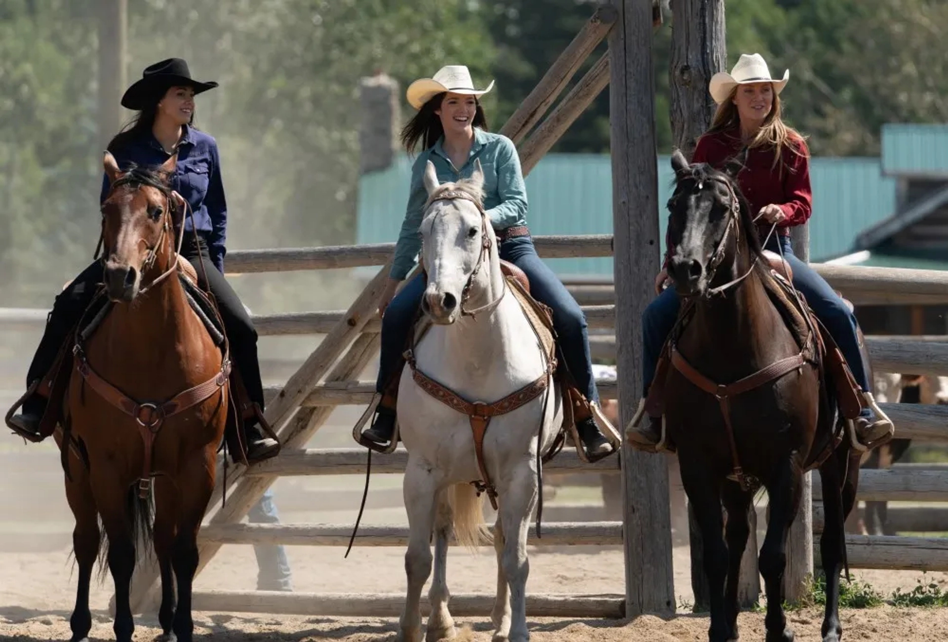 Amber Marshall, Alisha Newton, and Madison Cheeatow in Heartland (2007)