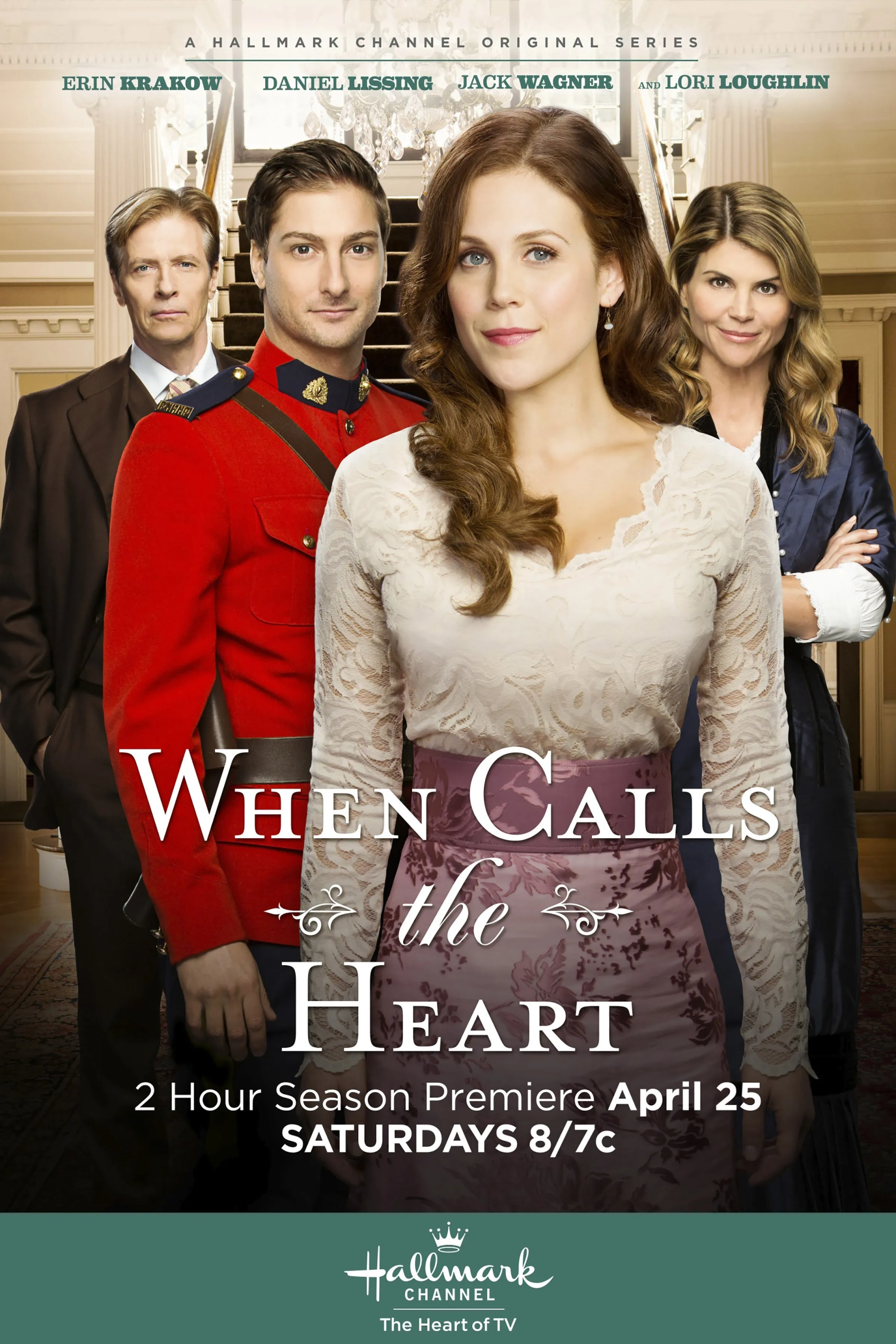 Lori Loughlin, Jack Wagner, Daniel Lissing, and Erin Krakow in When Calls the Heart (2014)