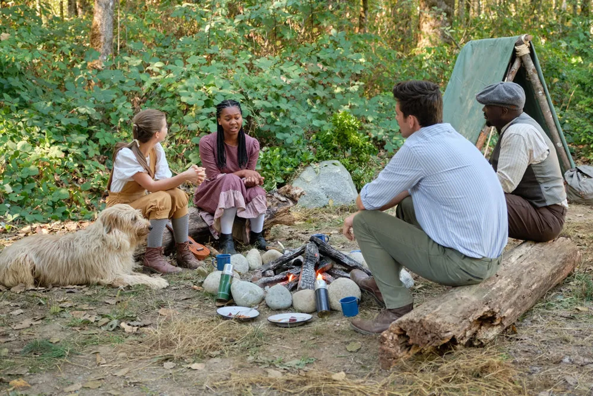 Viv Leacock, Kevin McGarry, Jaeda Lily Miller, and Vienna Leacock in When Calls the Heart: Life is But a Dream (2023)