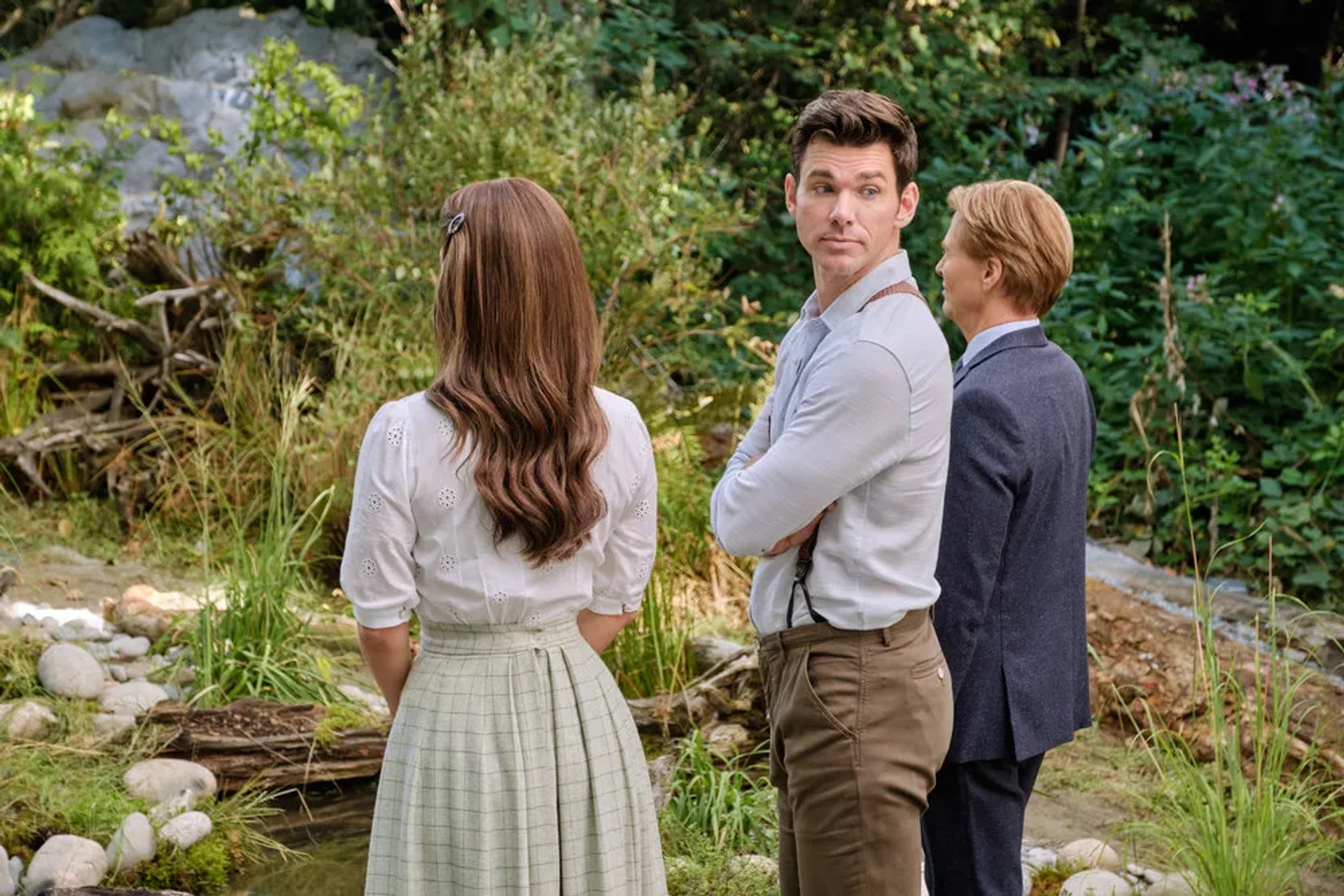 Jack Wagner, Kevin McGarry, and Erin Krakow in When Calls the Heart: Hope Springs (2023)