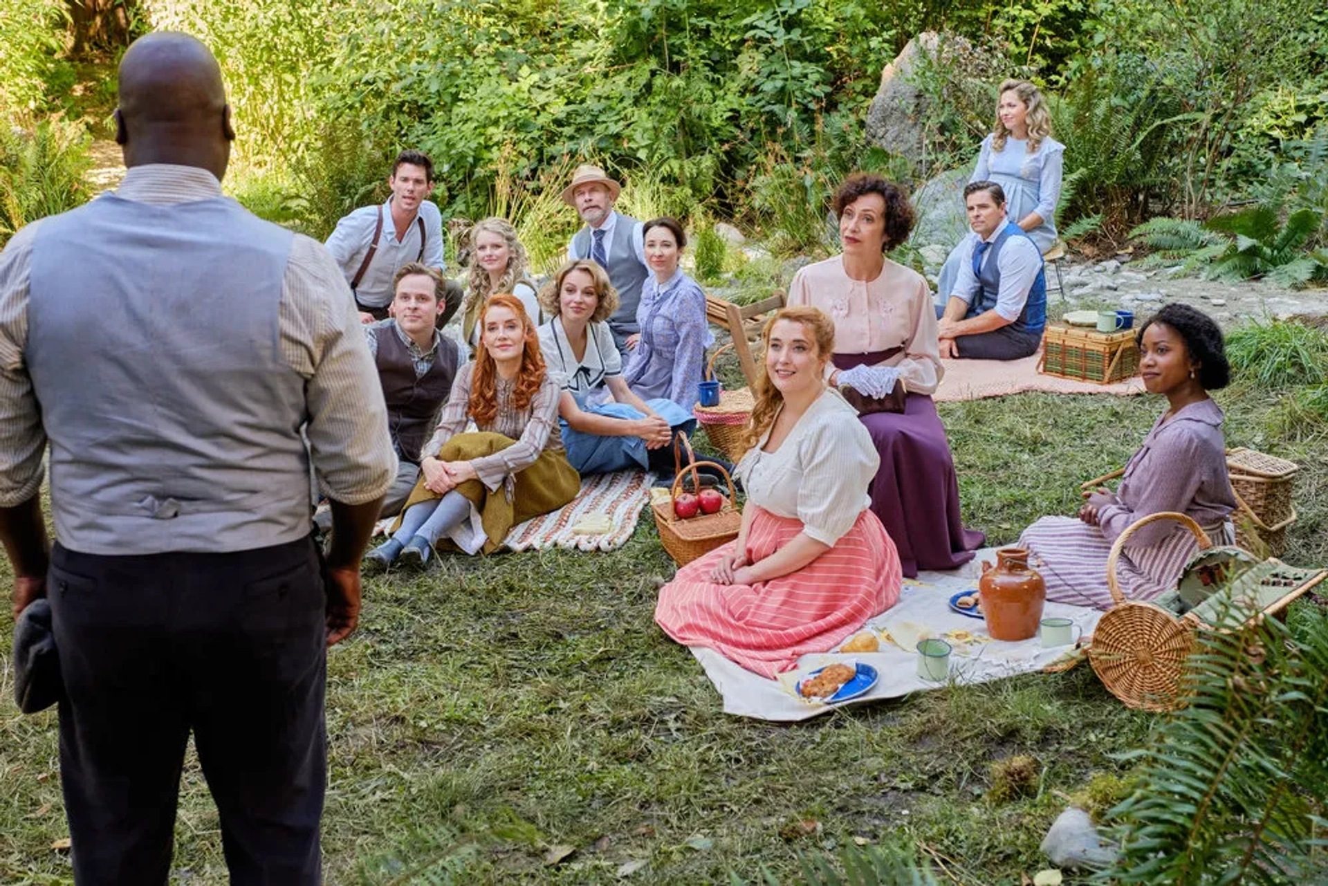 Karin Konoval, Viv Leacock, Hrothgar Mathews, Johannah Newmarch, Kavan Smith, Pascale Hutton, Loretta Walsh, Andrea Brooks, Kevin McGarry, Charlotte Hegele, Ben Rosenbaum, Natasha Burnett, and Kayla Wallace in When Calls the Heart: Hope Springs (2023)