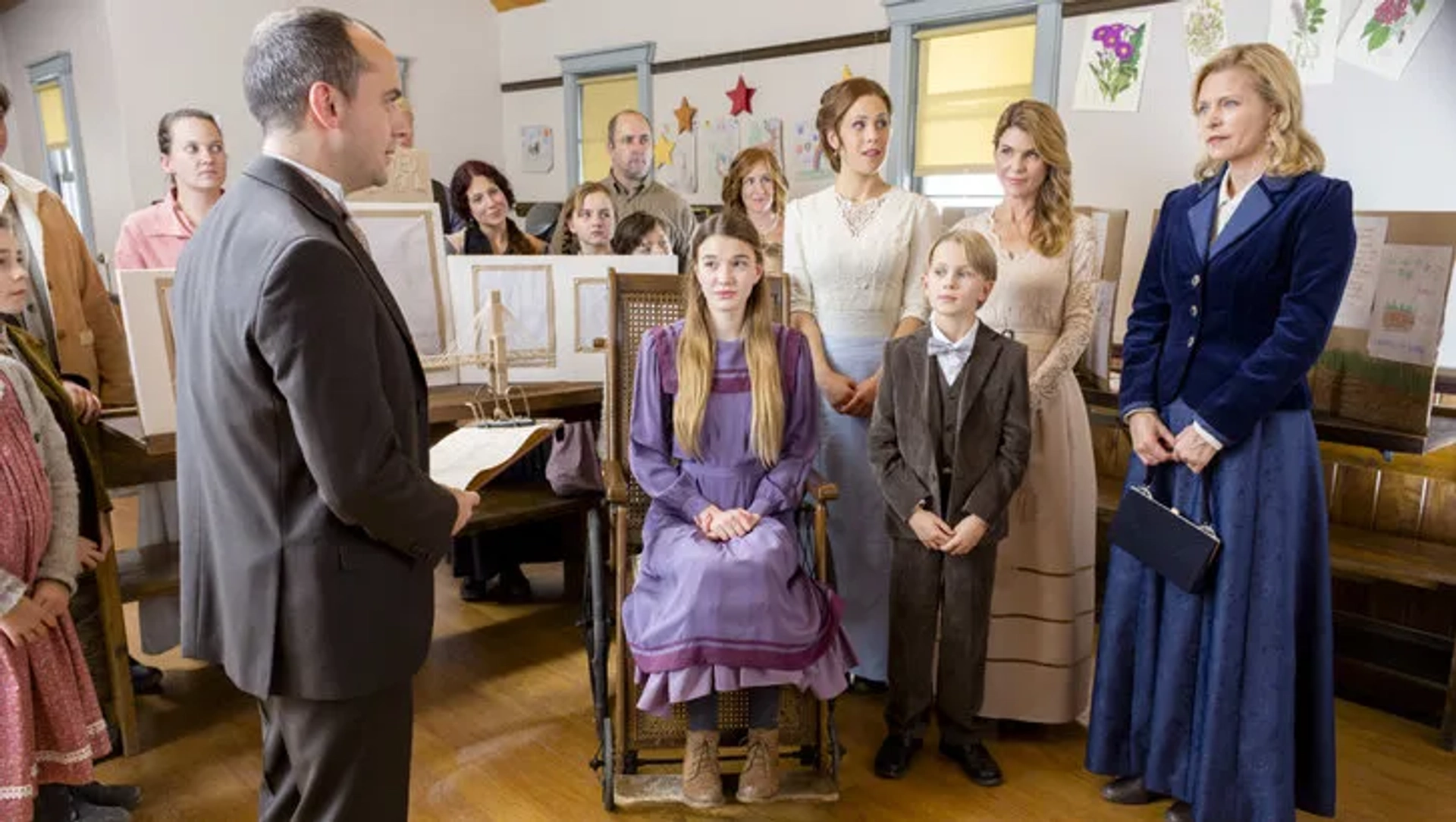 Anne Marie DeLuise, Lori Loughlin, Ali Skovbye, Erin Krakow, and Carter Ryan in When Calls the Heart (2014)