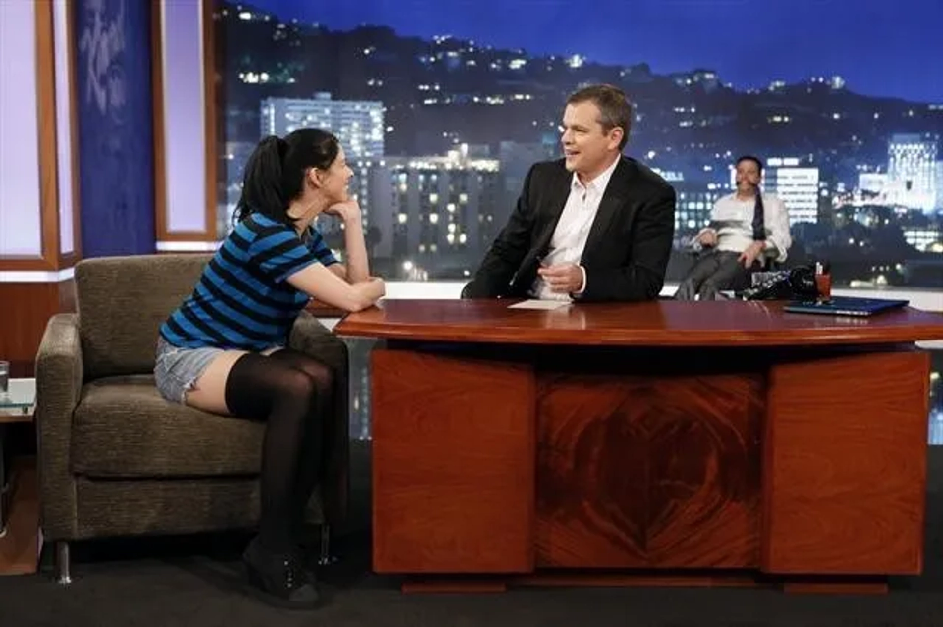 Matt Damon, Jimmy Kimmel, and Sarah Silverman in Jimmy Kimmel Live! (2003)