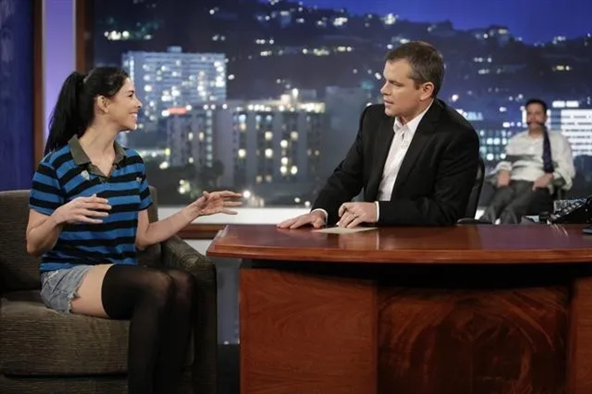 Matt Damon, Jimmy Kimmel, and Sarah Silverman in Jimmy Kimmel Live! (2003)