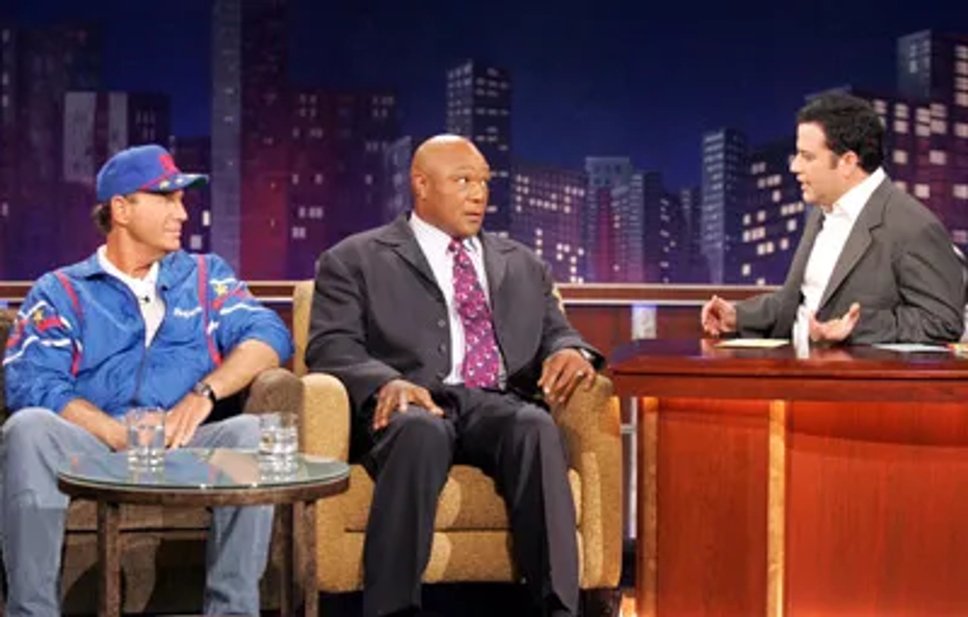 Bob Einstein, George Foreman, and Jimmy Kimmel at an event for Jimmy Kimmel Live! (2003)