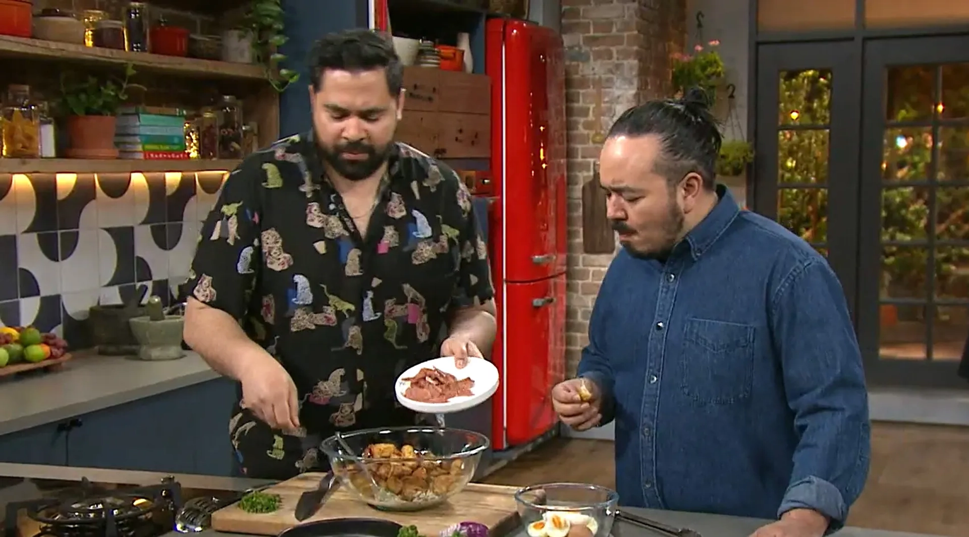 Adam Liaw and Bjorn Stewart in The Cook Up with Adam Liaw (2021)