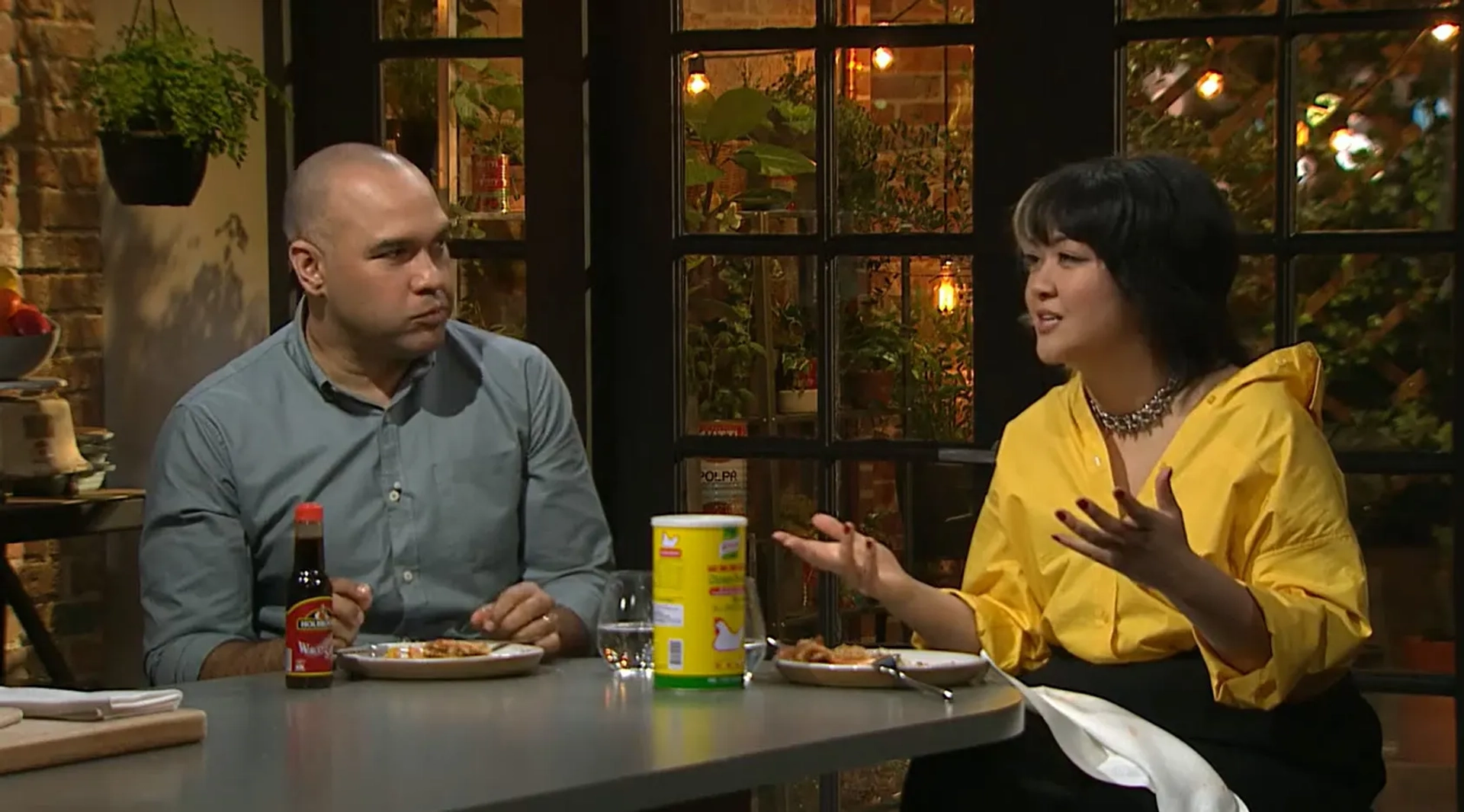 Rosheen Kaul and Craig Quartermaine in The Cook Up with Adam Liaw (2021)