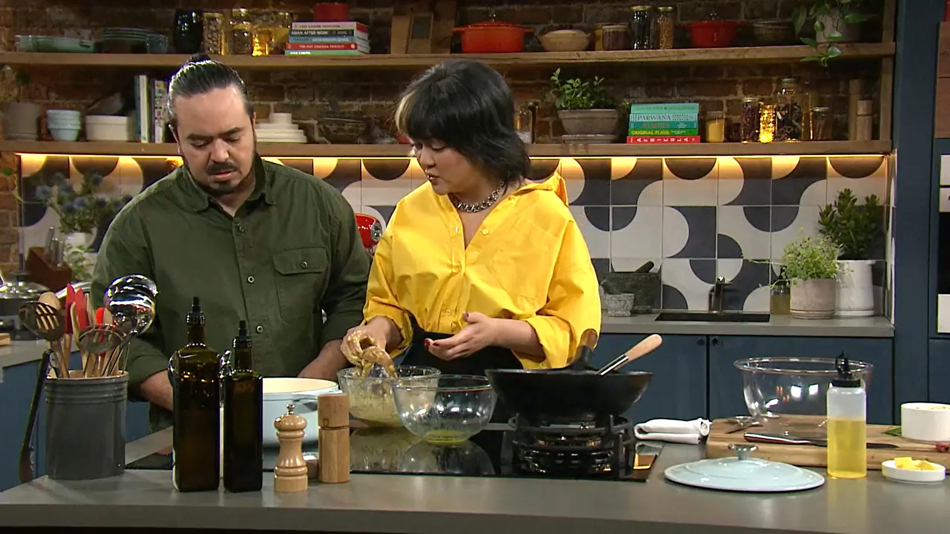 Rosheen Kaul and Adam Liaw in The Cook Up with Adam Liaw (2021)