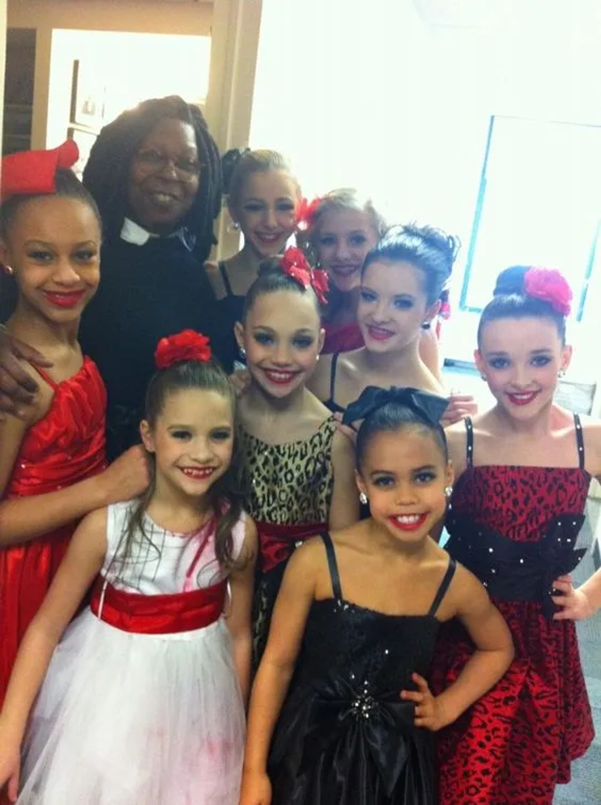 Whoopi Goldberg, Maddie Ziegler, Mackenzie Ziegler, Paige Hyland, Chloe Lukasiak, Nia Sioux, Brooke Hyland, Kendall Vertes, and Asia Monet Ray in The View (1997)