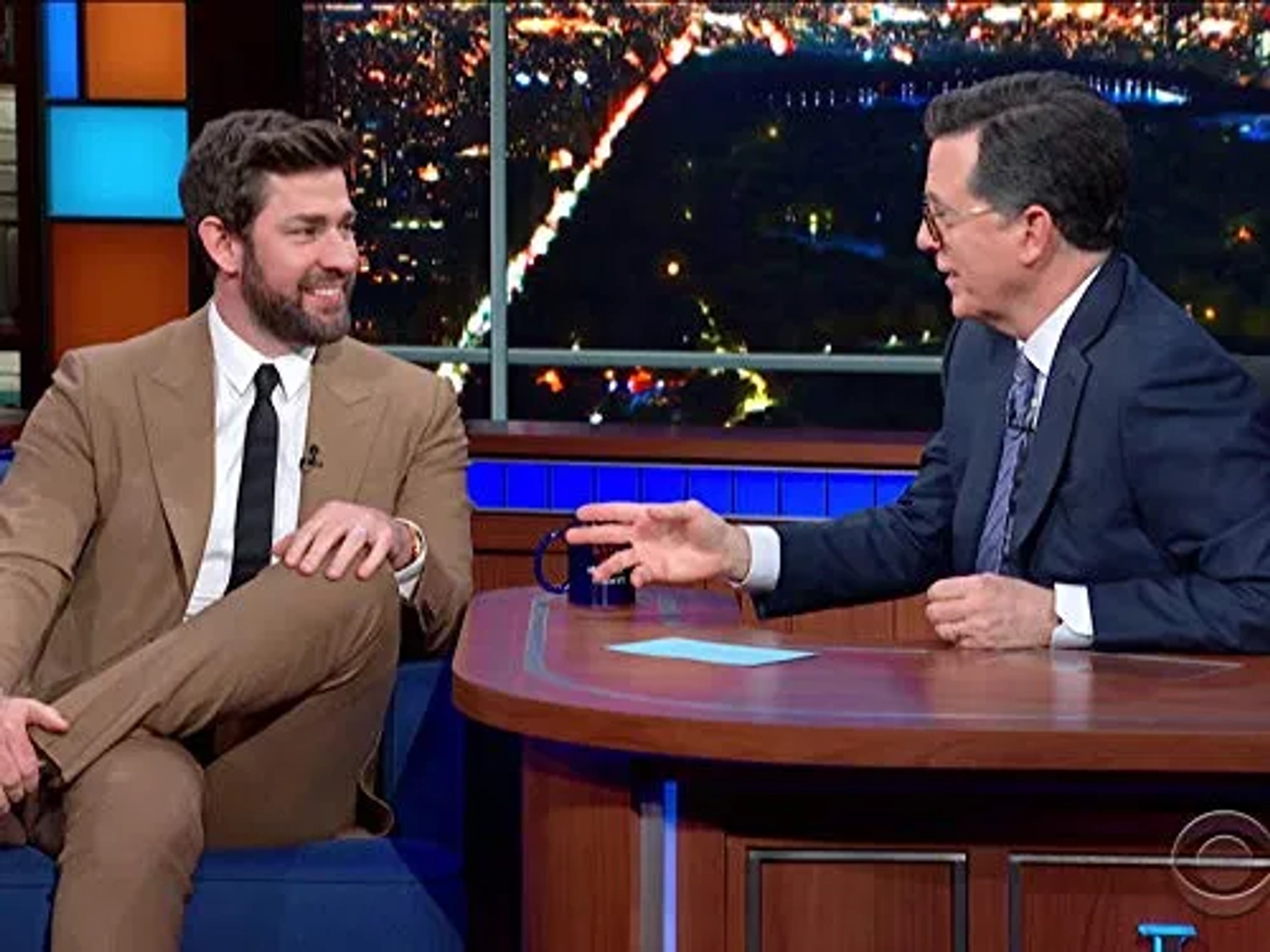 Stephen Colbert and John Krasinski in The Late Show with Stephen Colbert: John Krasinski/Rachael & Vilray (2020)