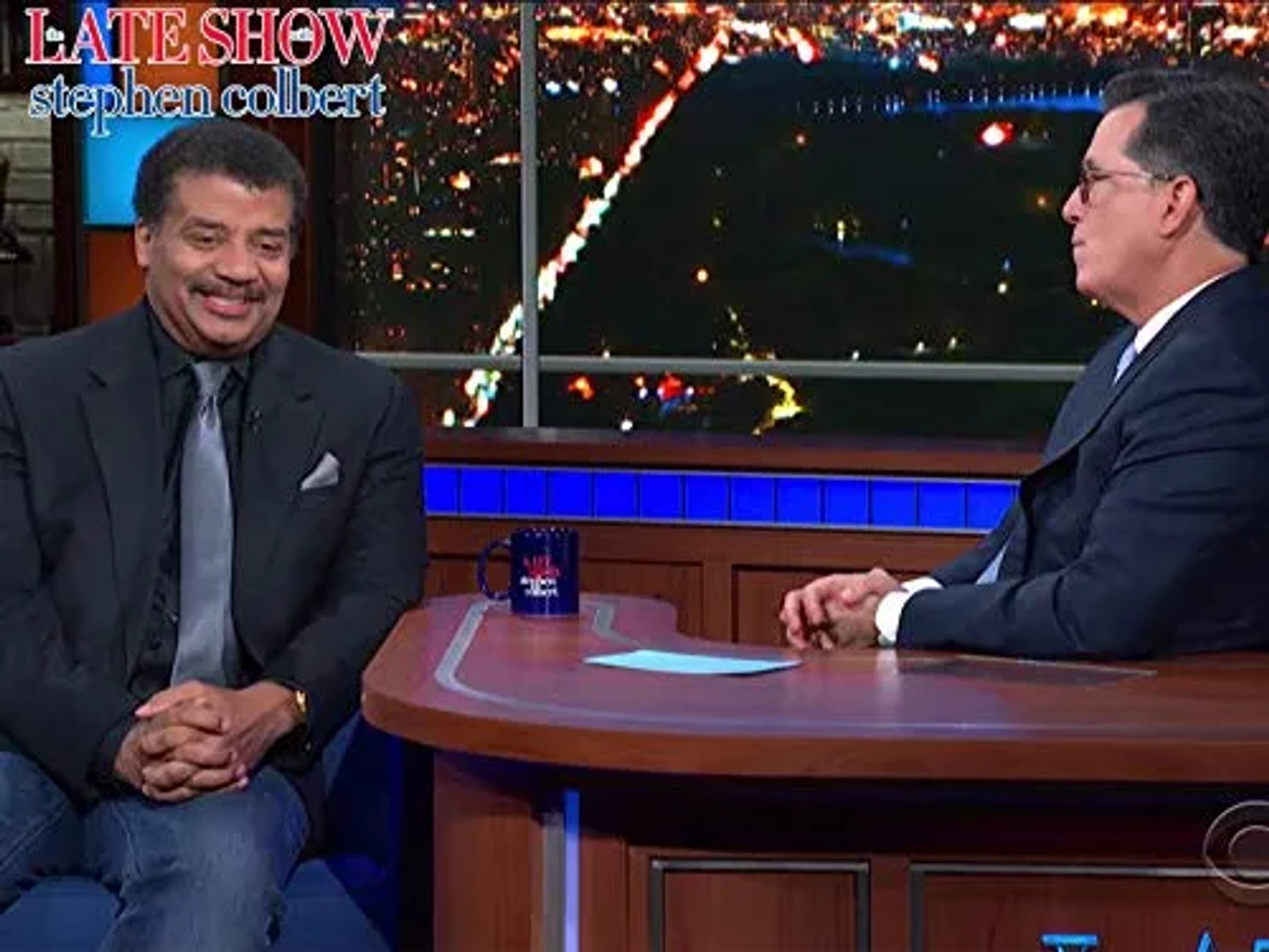 Stephen Colbert and Neil deGrasse Tyson in The Late Show with Stephen Colbert: Neil deGrasse Tyson/Susan Rice (2019)