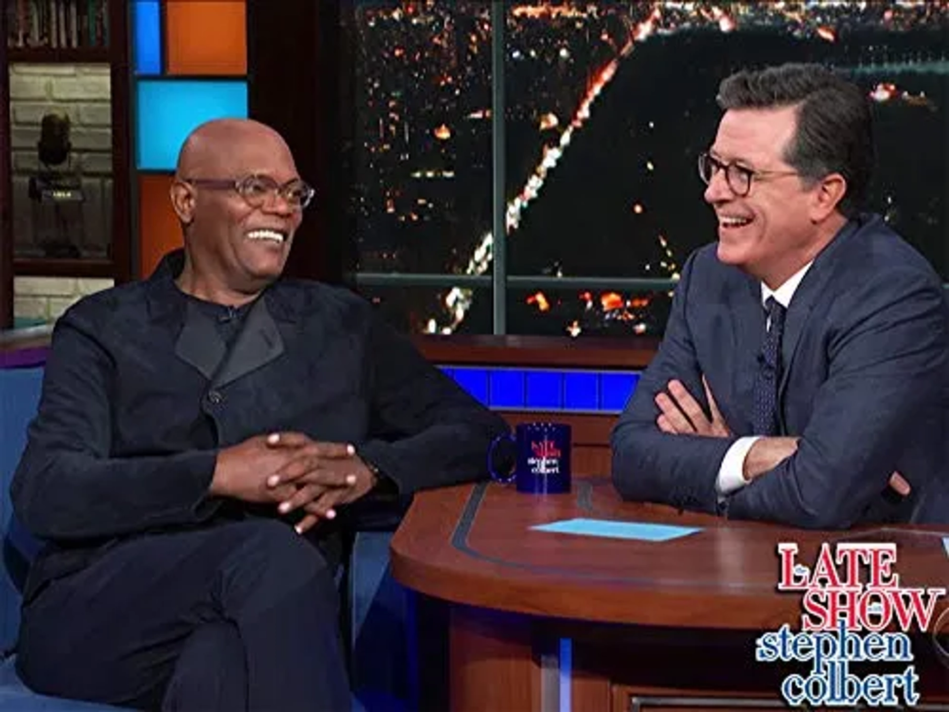 Samuel L. Jackson and Stephen Colbert in The Late Show with Stephen Colbert: Samuel L. Jackson/Ash Carter (2019)