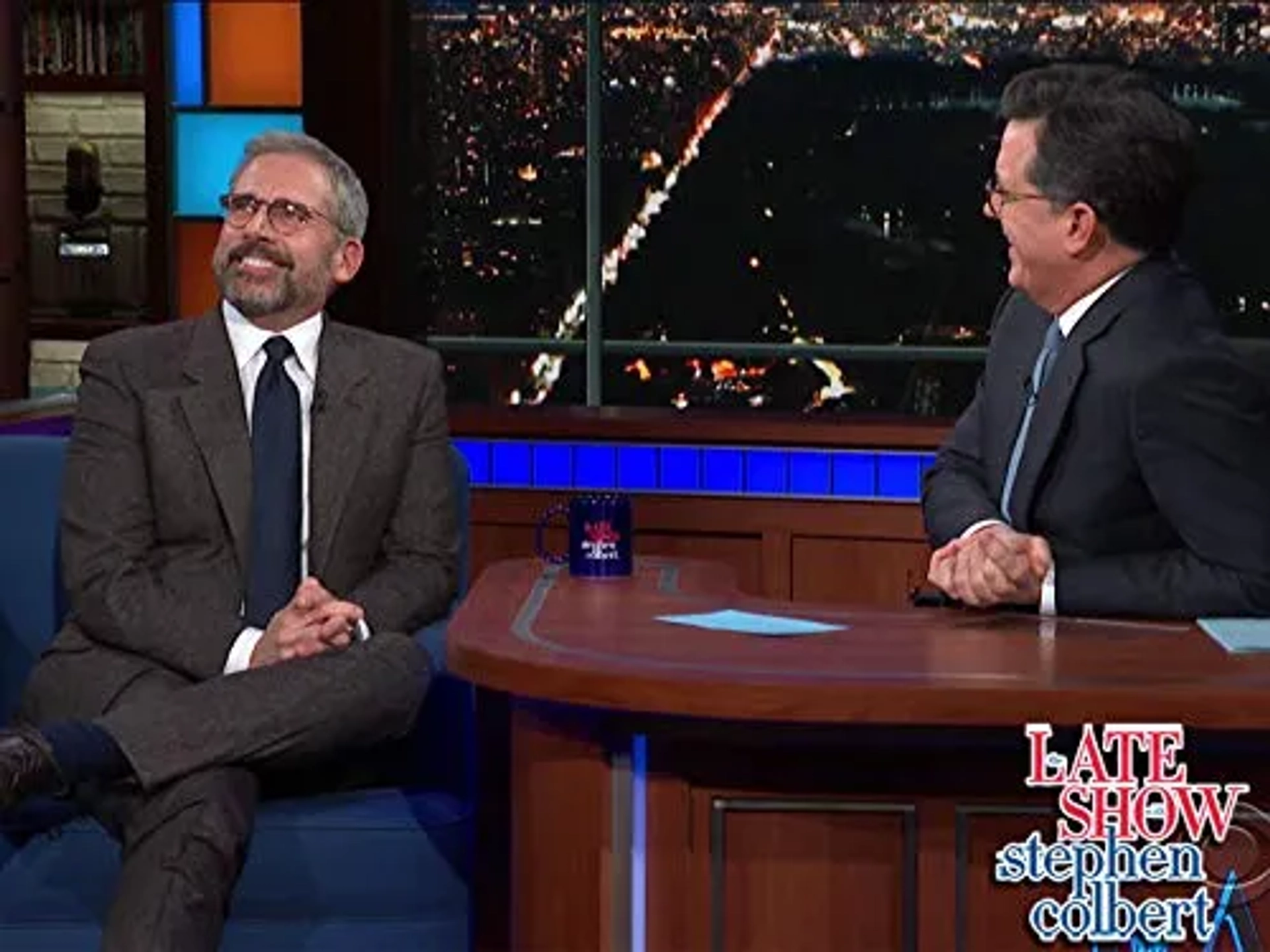 Steve Carell and Stephen Colbert in The Late Show with Stephen Colbert (2015)