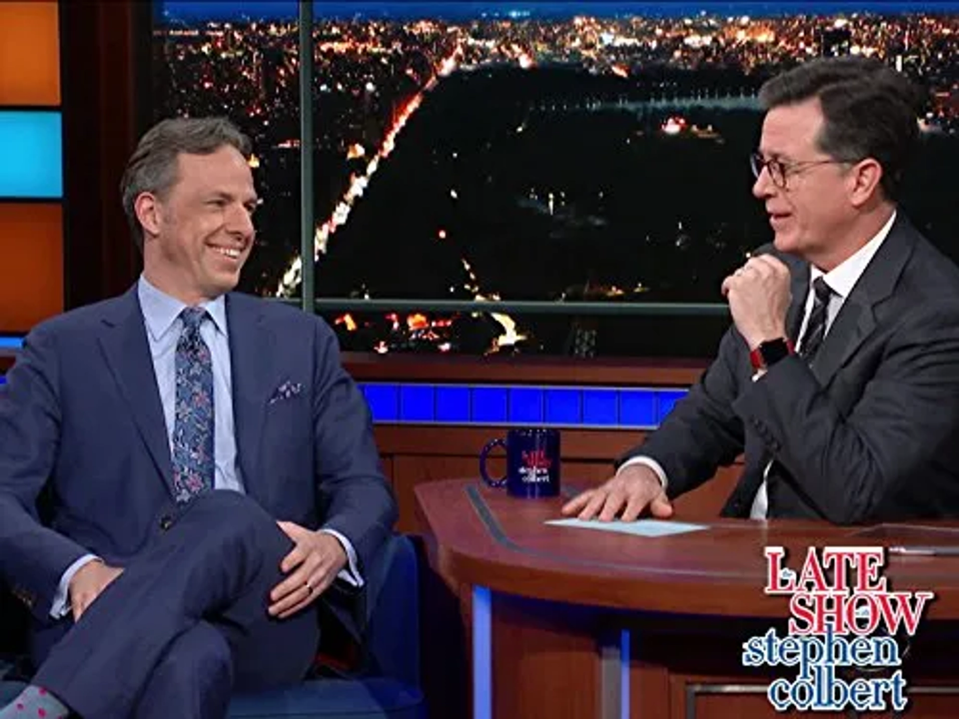 Stephen Colbert and Jake Tapper in The Late Show with Stephen Colbert (2015)