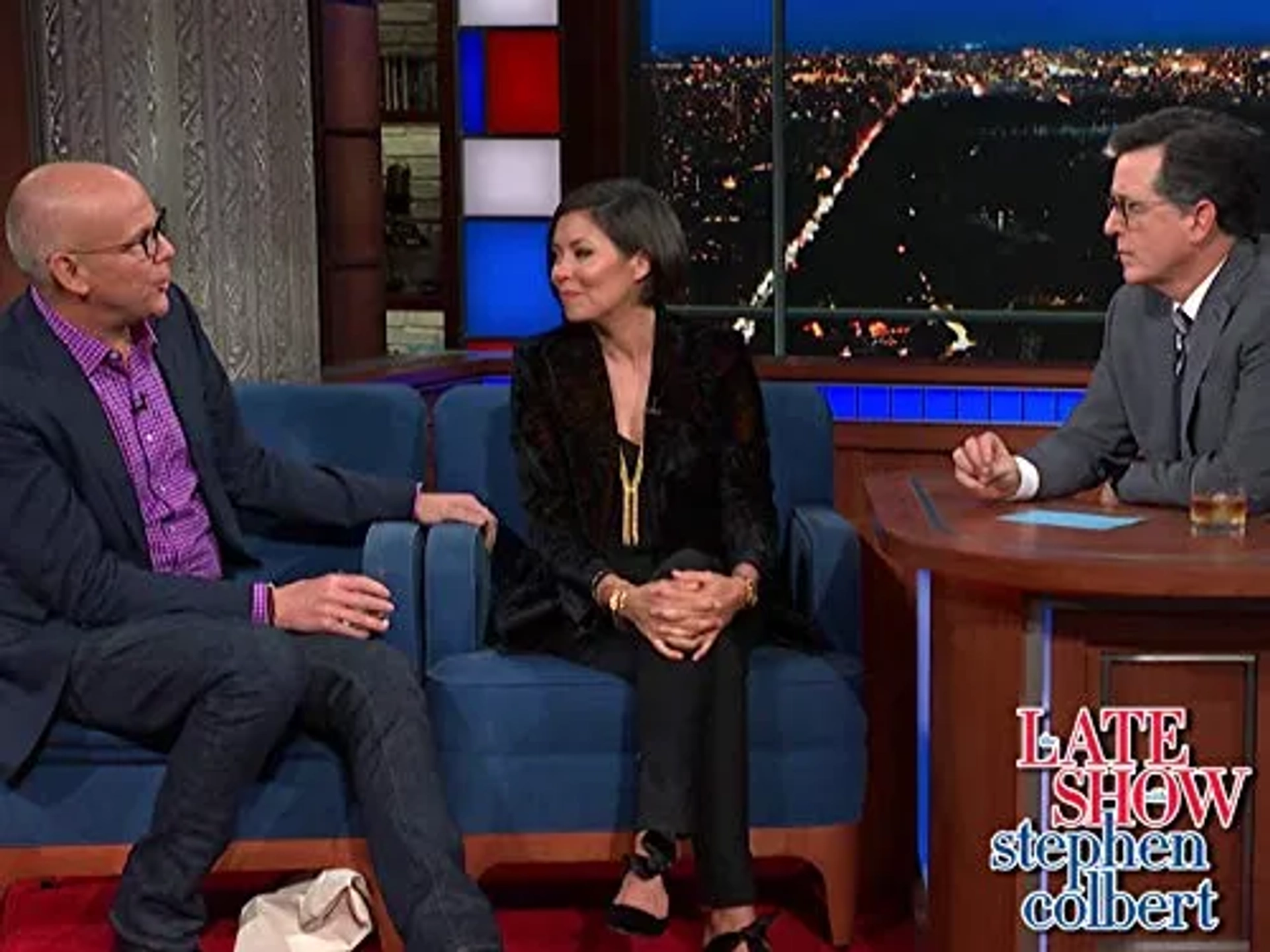 Stephen Colbert, John Heilemann, and Alex Wagner in The Late Show with Stephen Colbert (2015)