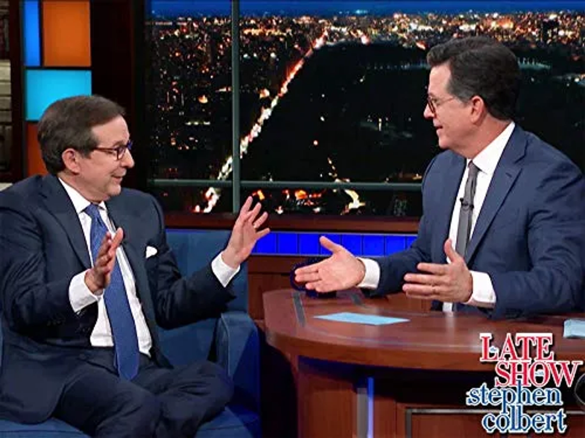 Stephen Colbert and Chris Wallace in The Late Show with Stephen Colbert (2015)