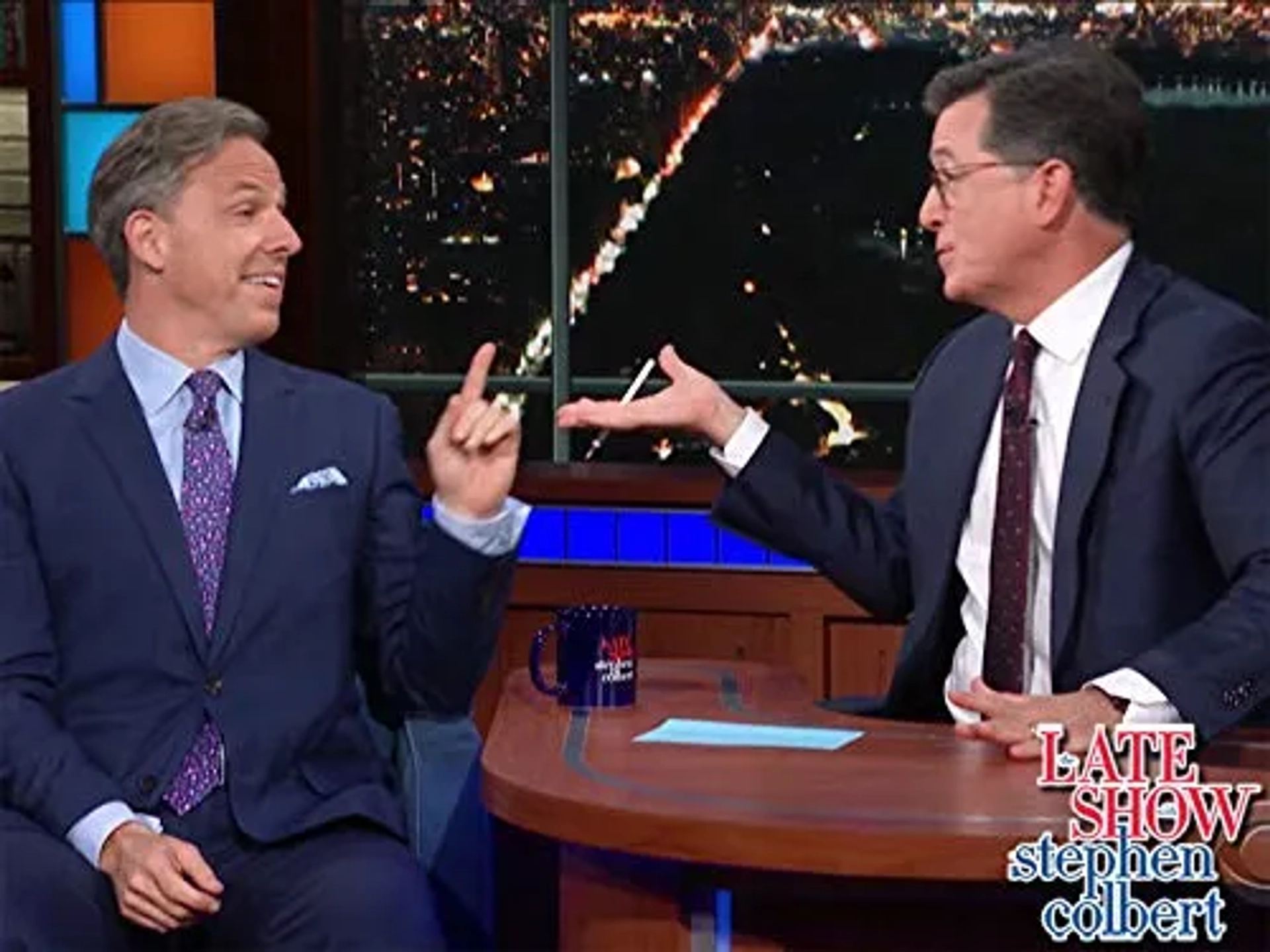 Stephen Colbert and Jake Tapper in The Late Show with Stephen Colbert (2015)