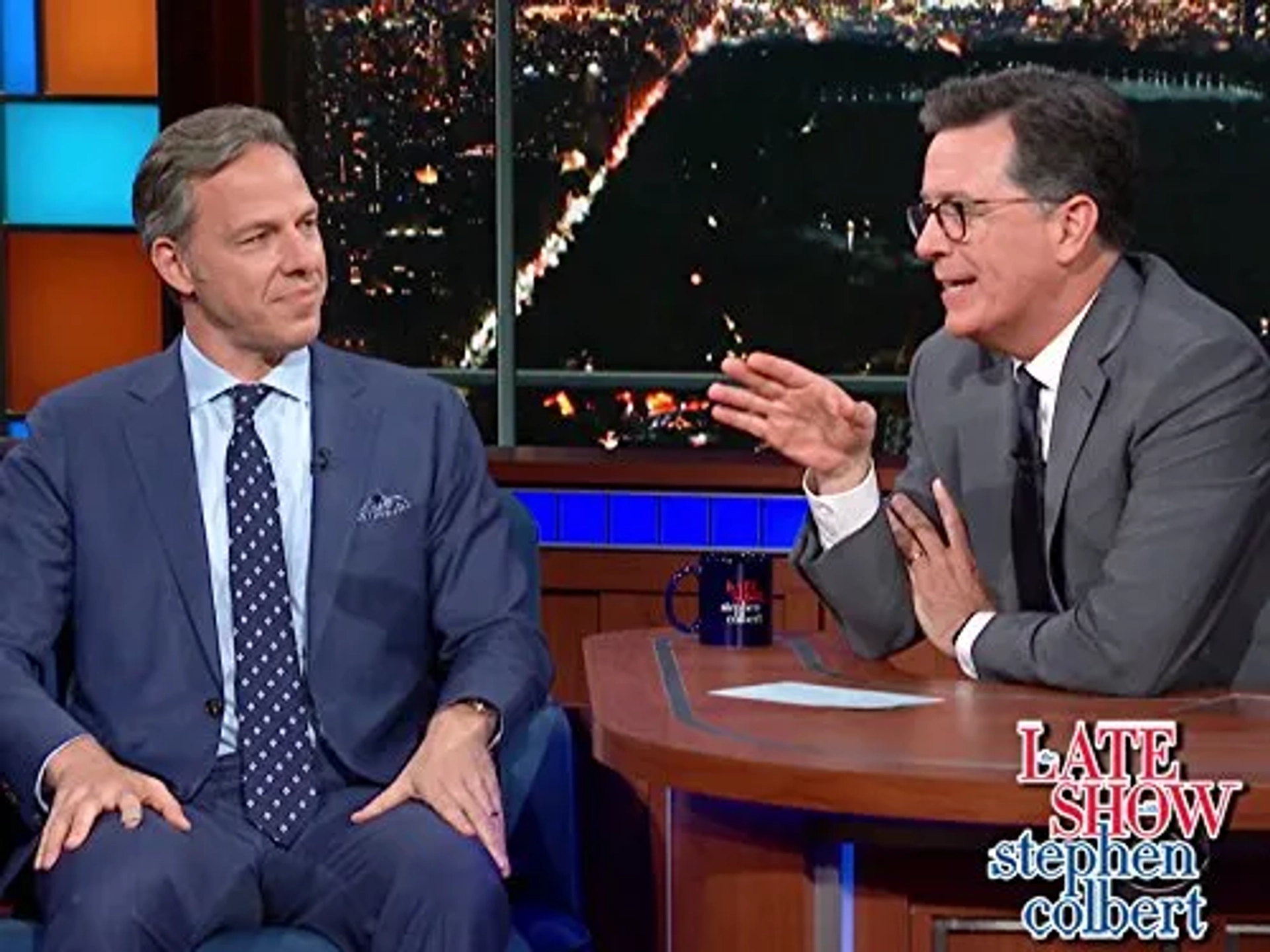 Stephen Colbert and Jake Tapper in The Late Show with Stephen Colbert (2015)