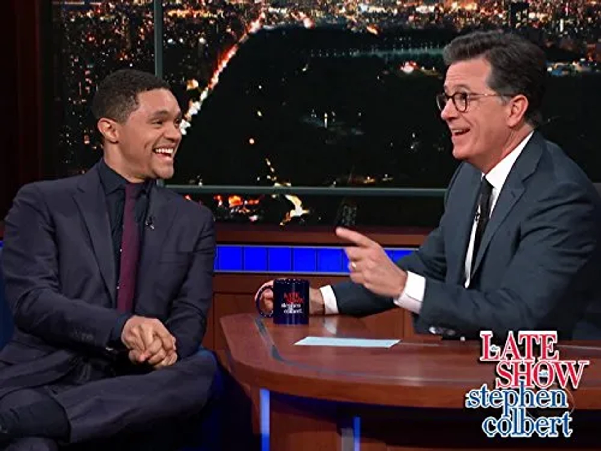 Stephen Colbert and Trevor Noah in The Late Show with Stephen Colbert (2015)