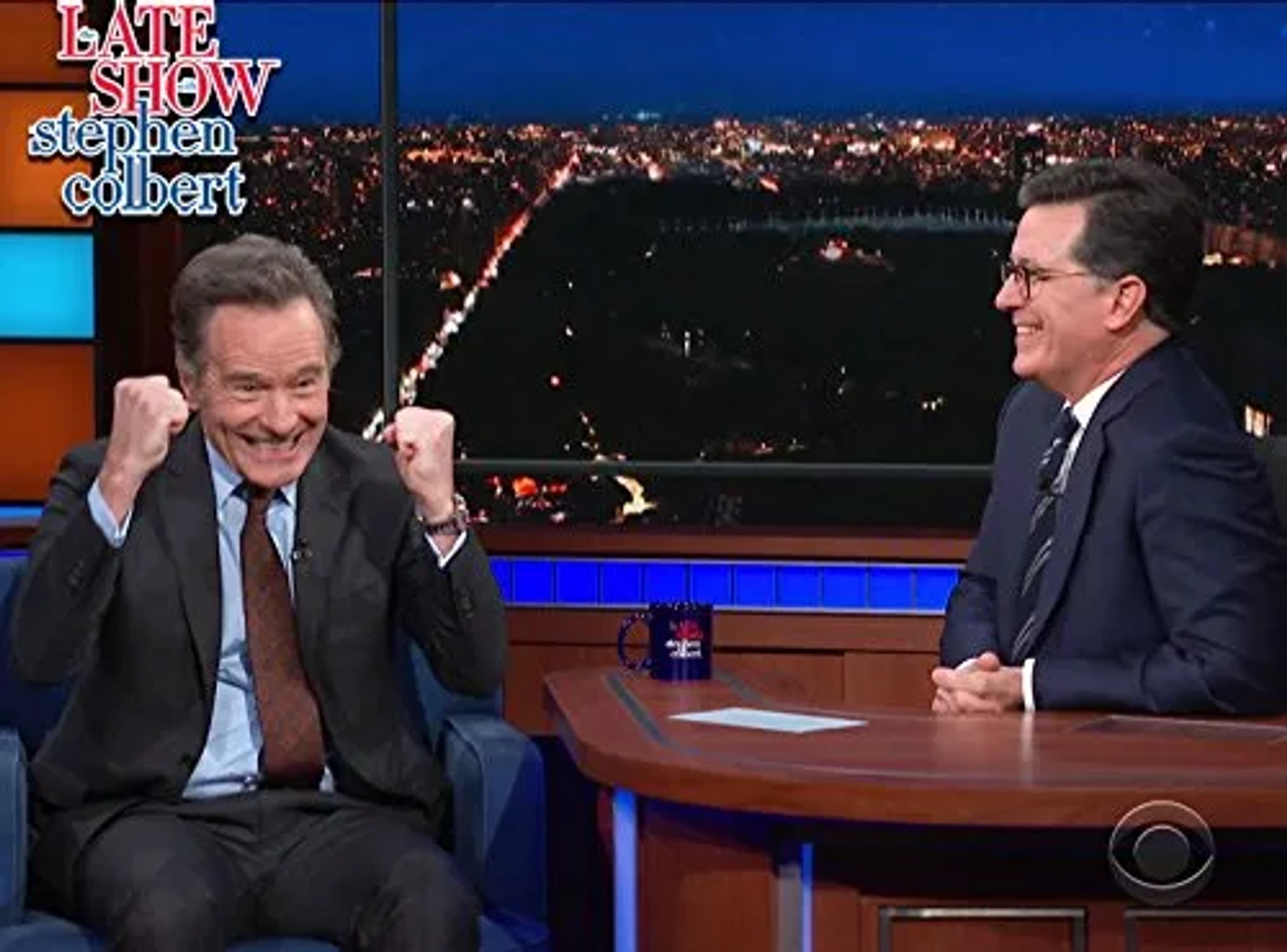 Stephen Colbert and Bryan Cranston in The Late Show with Stephen Colbert (2015)