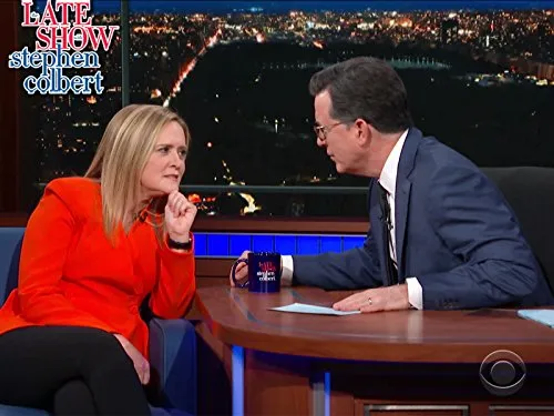 Stephen Colbert and Samantha Bee in The Late Show with Stephen Colbert (2015)