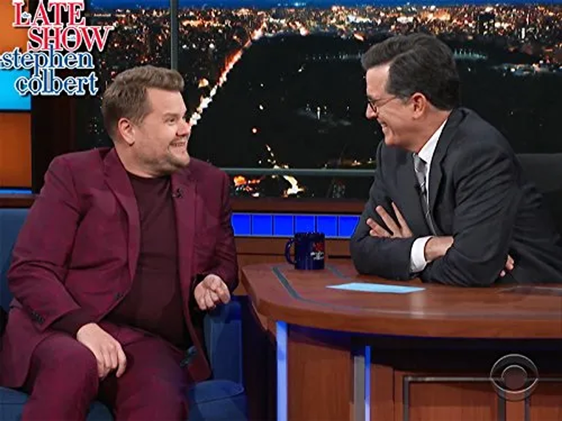 Stephen Colbert and James Corden in The Late Show with Stephen Colbert (2015)