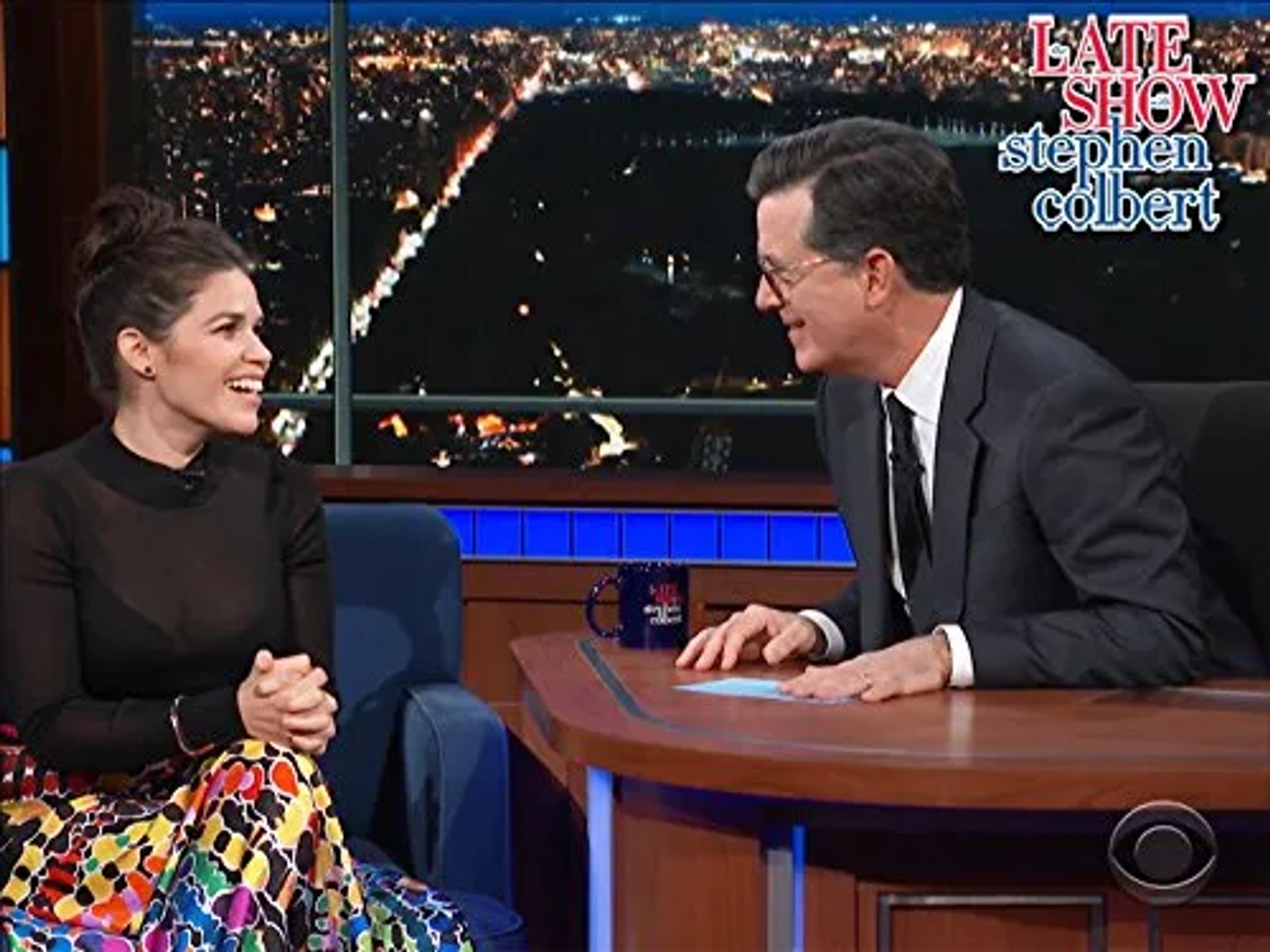 Stephen Colbert and America Ferrera in The Late Show with Stephen Colbert (2015)