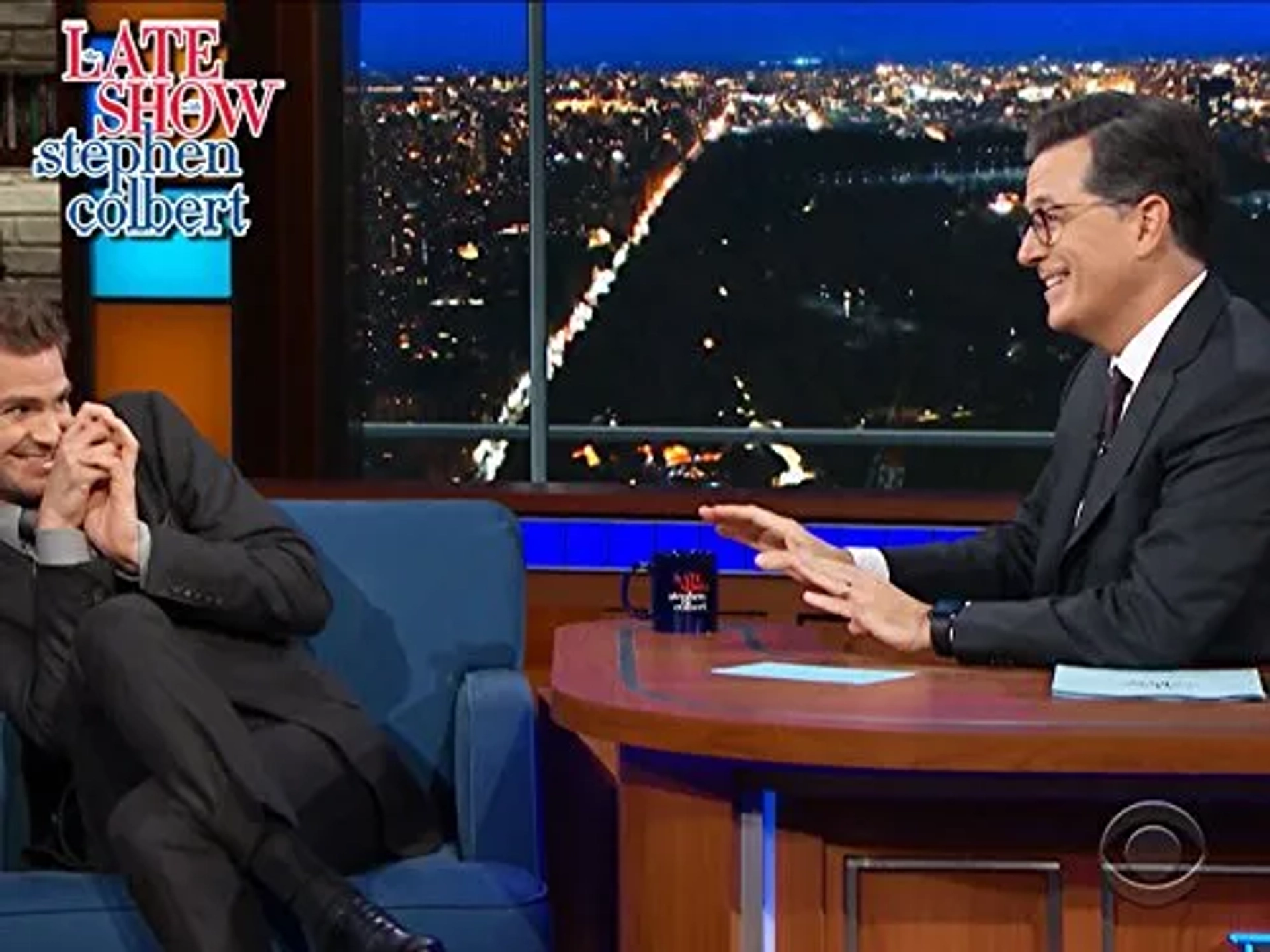 Stephen Colbert and Andrew Garfield in The Late Show with Stephen Colbert (2015)