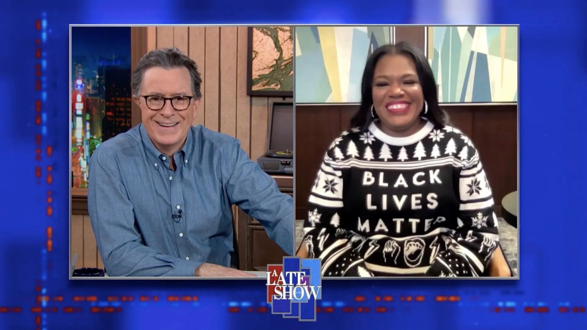 Stephen Colbert and Cori Bush in The Late Show with Stephen Colbert: Bryan Cranston/Cori Bush (2020)