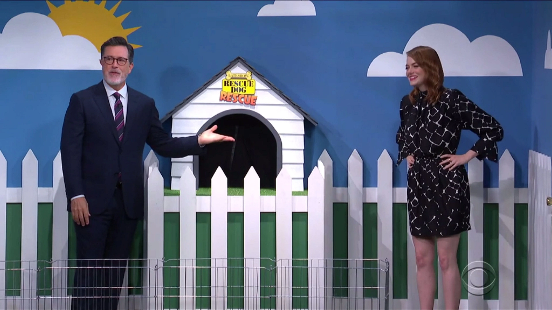 Stephen Colbert and Emma Stone in The Late Show with Stephen Colbert (2015)