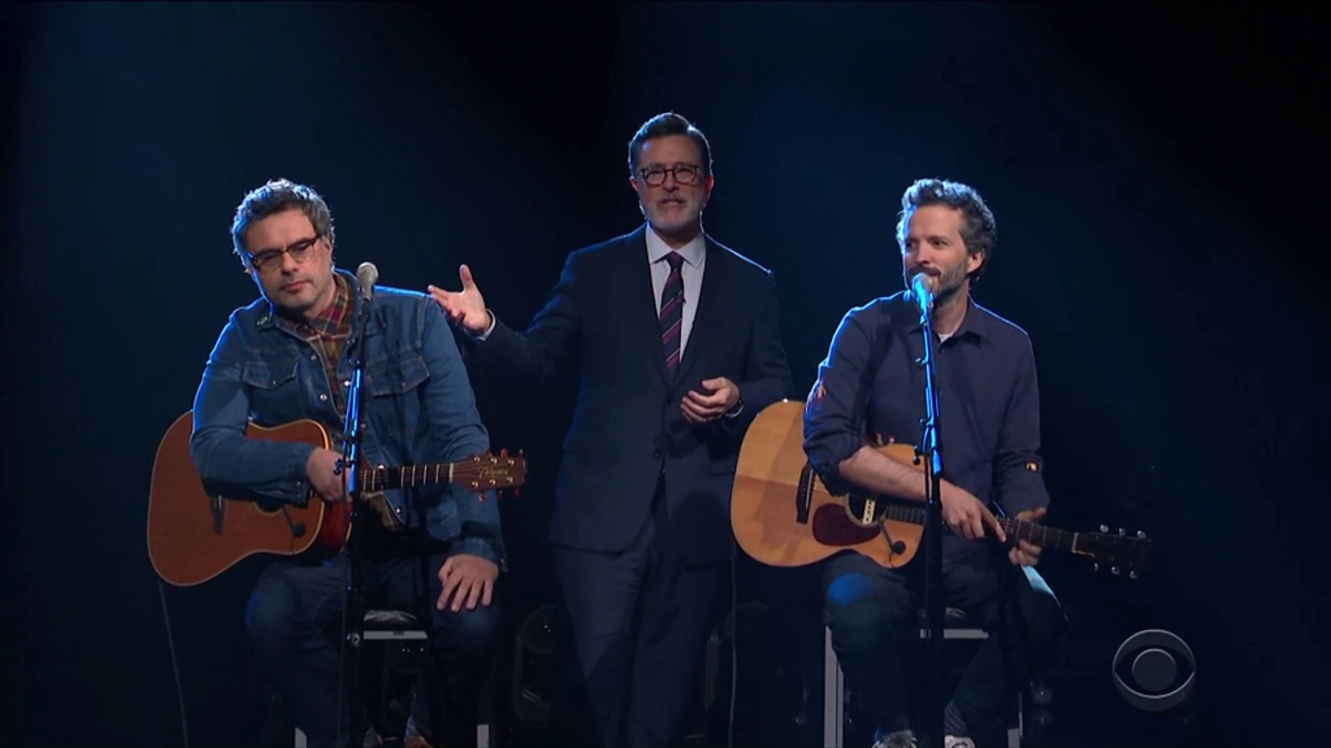 Stephen Colbert, Bret McKenzie, Jemaine Clement, and Flight of the Conchords in The Late Show with Stephen Colbert (2015)