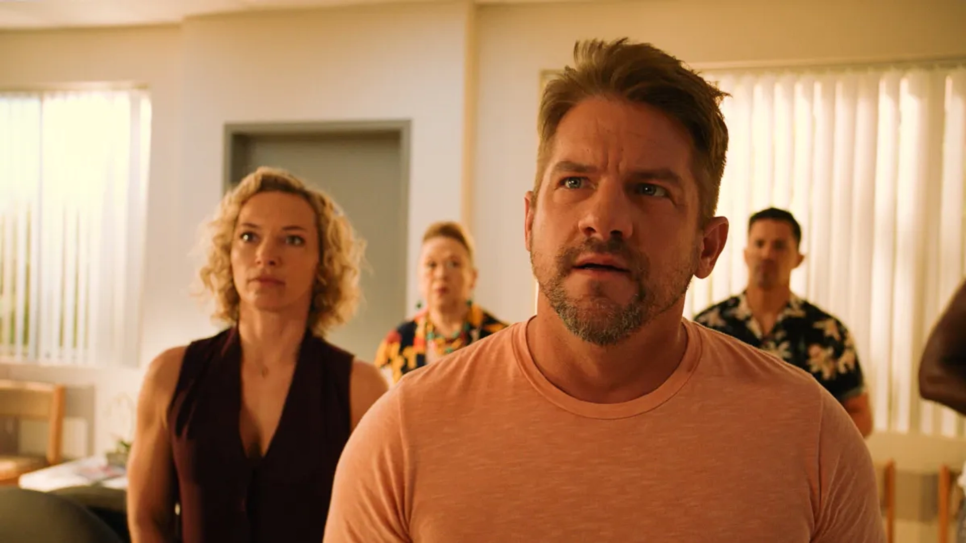 Jay Hernandez, Amy Hill, Zachary Knighton, and Perdita Weeks in Magnum P.I.: Close to Home (2022)