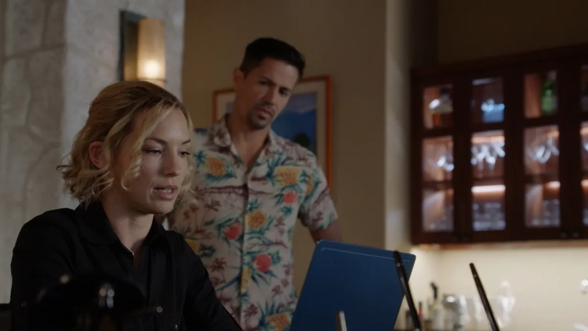 Jay Hernandez and Perdita Weeks in Magnum P.I.: Whispers of Death (2021)