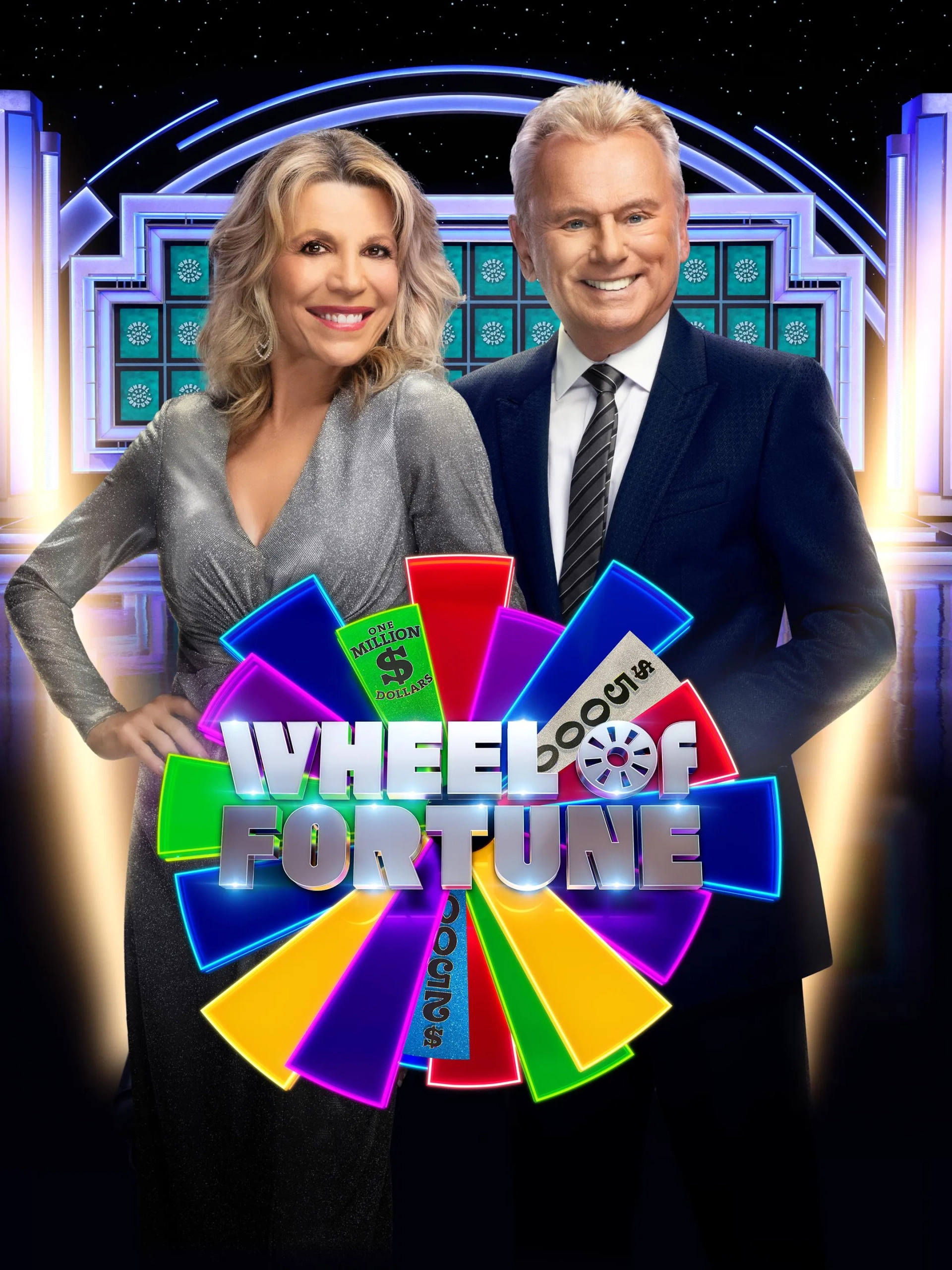 Vanna White and Pat Sajak in Wheel of Fortune (1983)