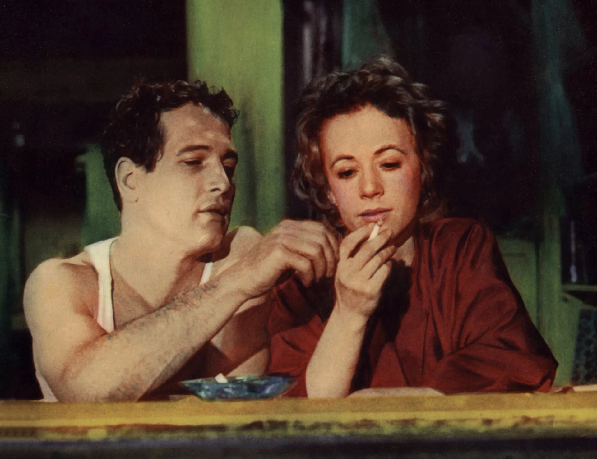 Paul Newman and Piper Laurie in The Hustler (1961)