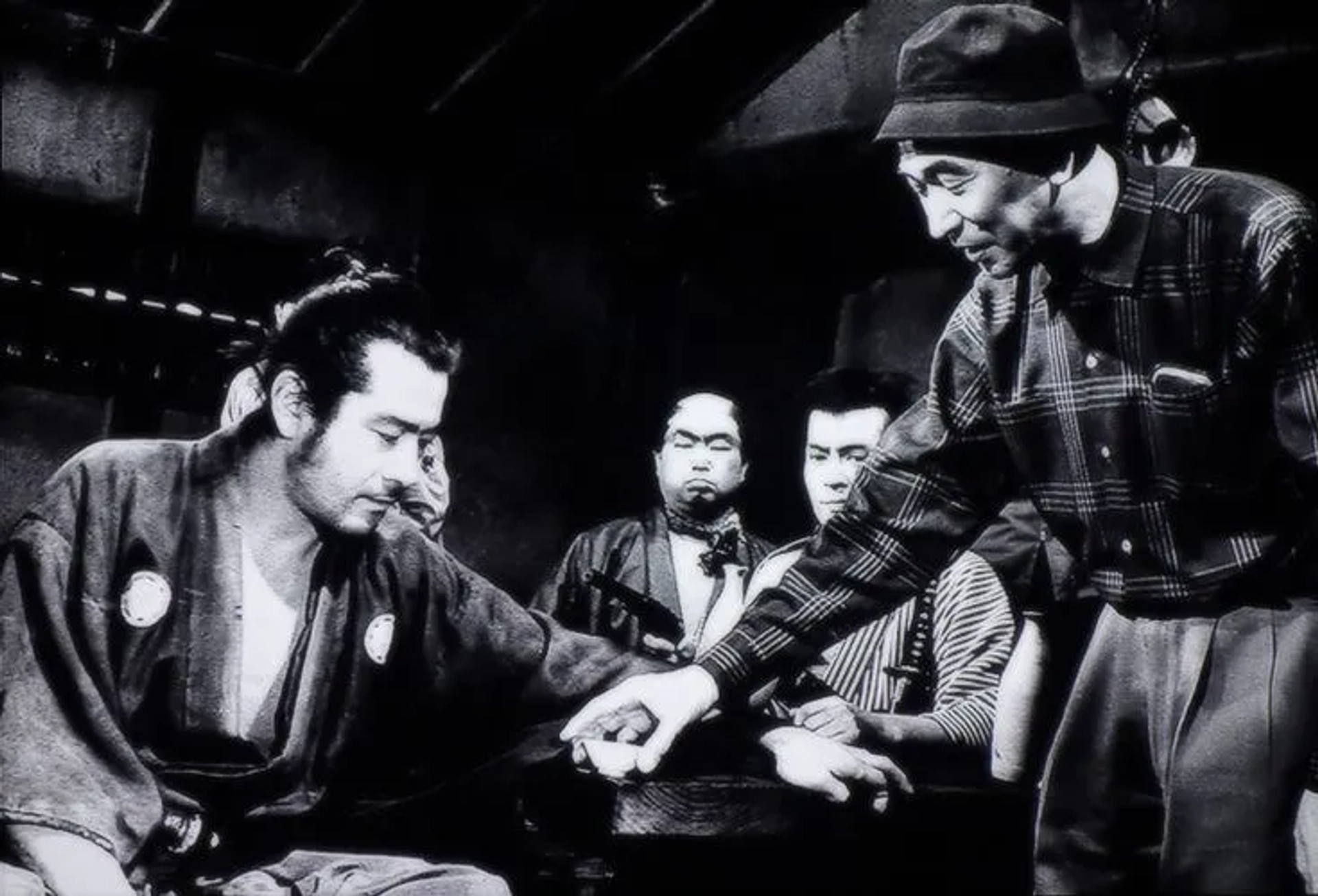 Akira Kurosawa, Toshirô Mifune, Daisuke Katô, and Tatsuya Nakadai in Yojimbo (1961)